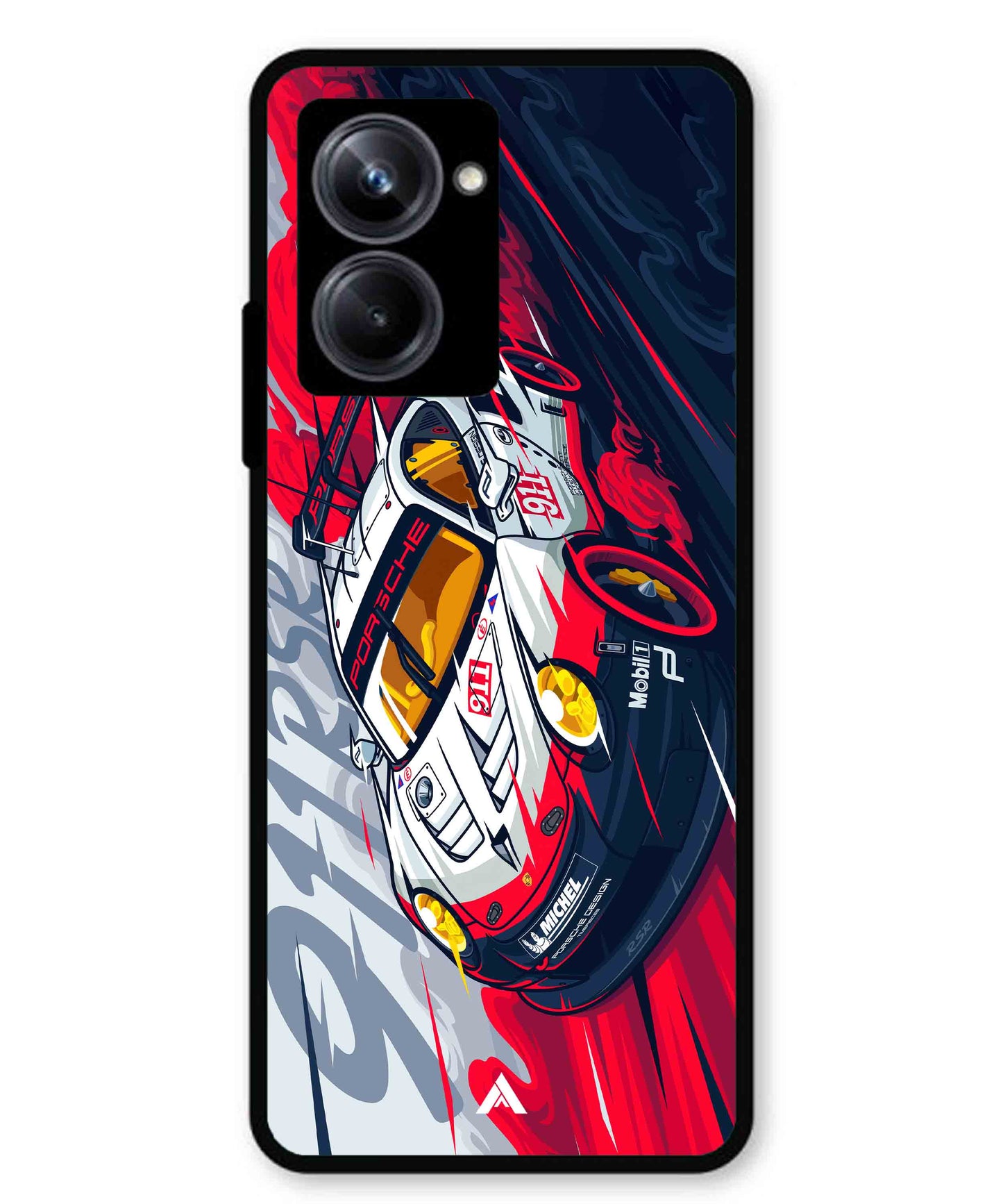 Porsche 911 Car Metal Back Cover Phone Case for Realme 10 Pro