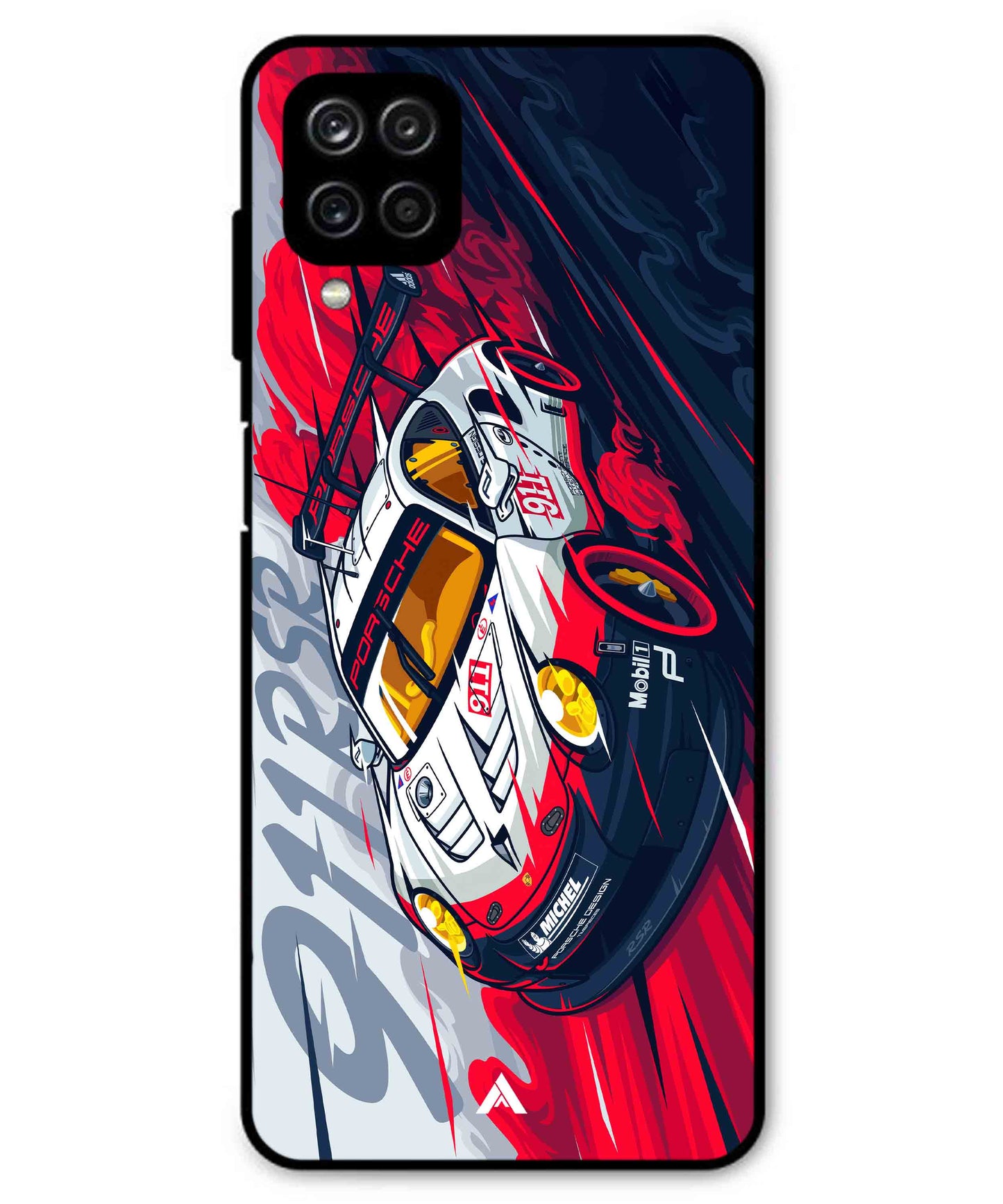 Porsche 911 Car Metal Back Cover Phone Case for Samsung Galaxy A22 4G