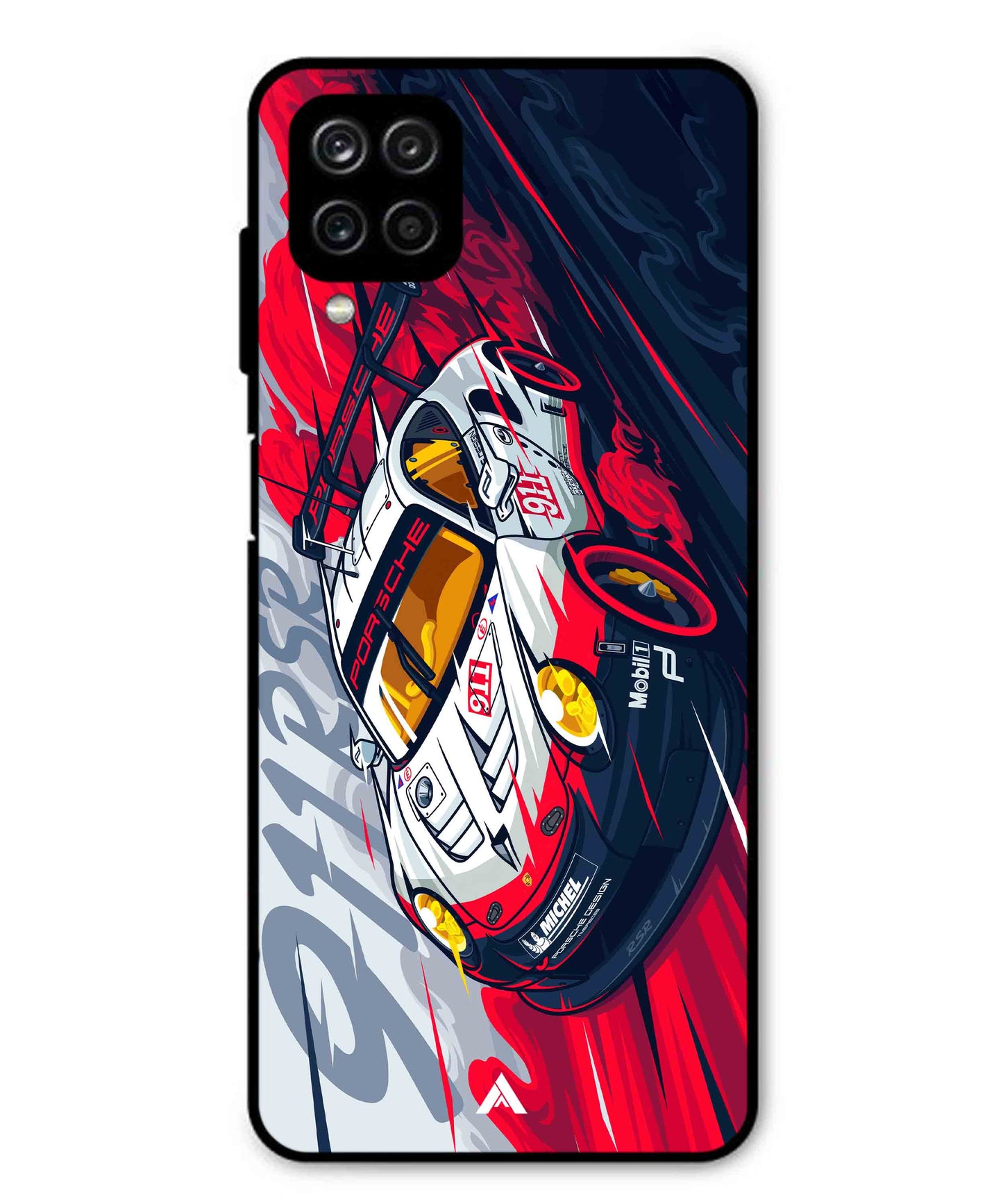 Porsche 911 Car Metal Back Cover Phone Case for Samsung Galaxy F12