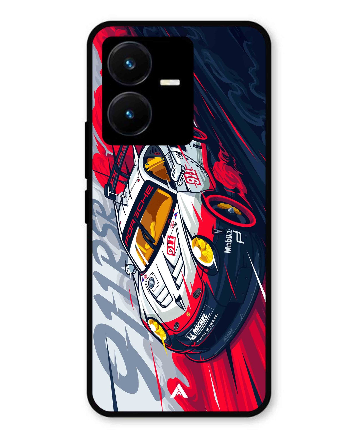 Porsche 911 Car Metal Back Cover Phone Case for Vivo Y22