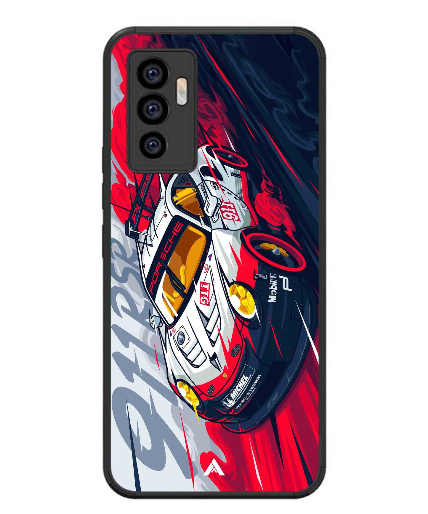 Porsche 911 Car Metal Back Cover Phone Case for Vivo v23e