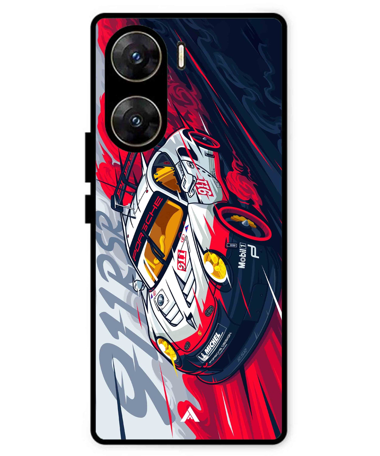 Porsche 911 Car Metal Back Cover Phone Case for Vivo v29e