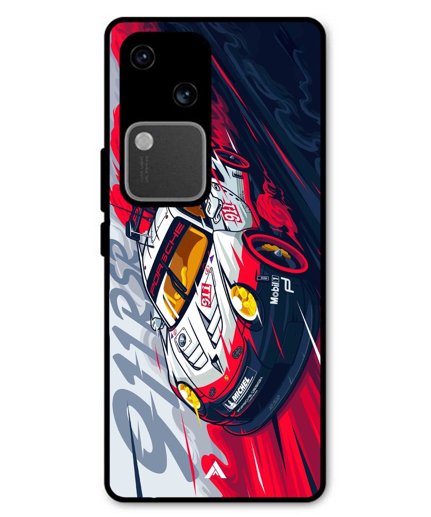 Porsche 911 Car Metal Back Cover Phone Case for Vivo v30