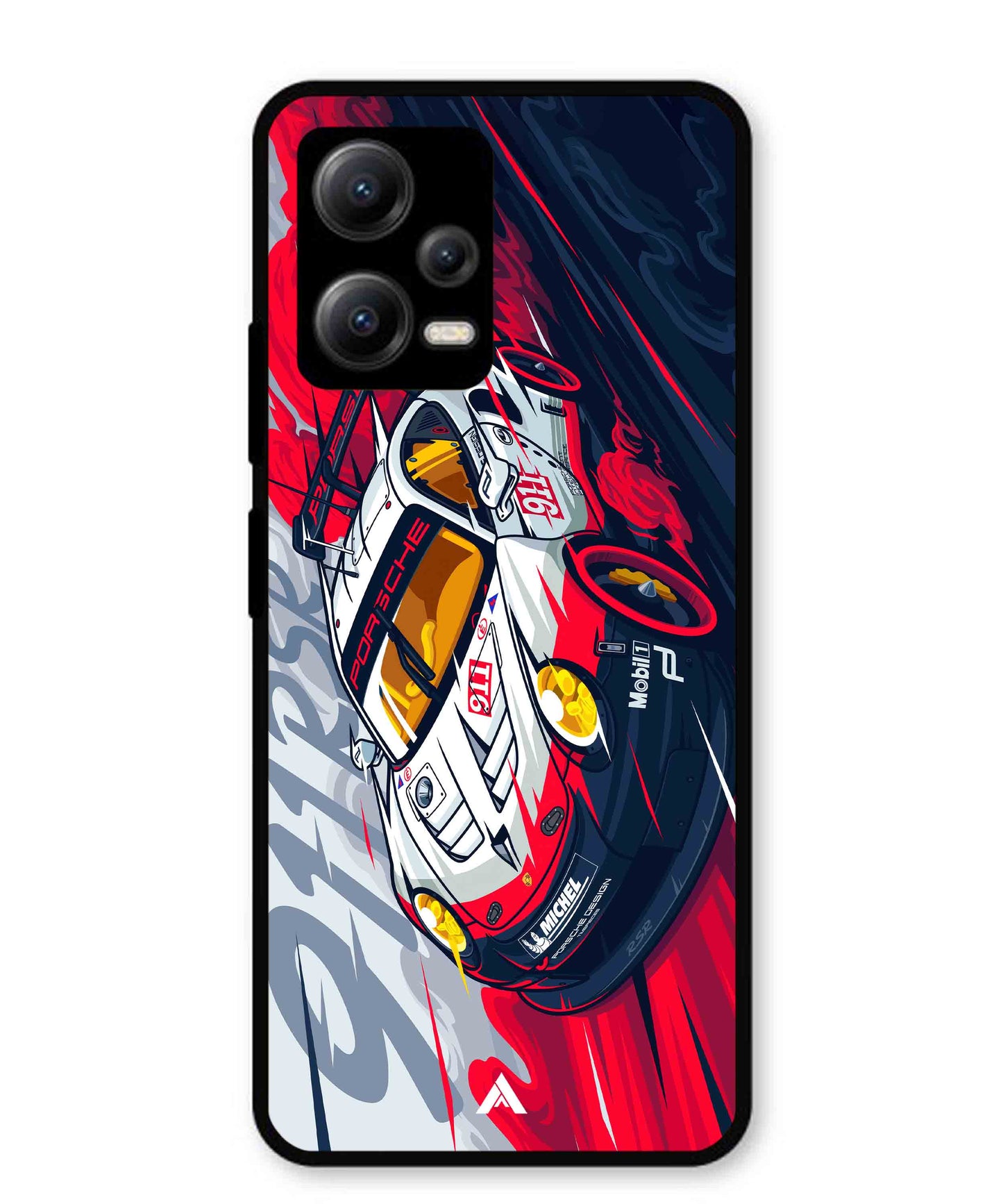 Porsche 911 Car Metal Back Cover Phone Case for Xiaomi Redmi Note 12 5G