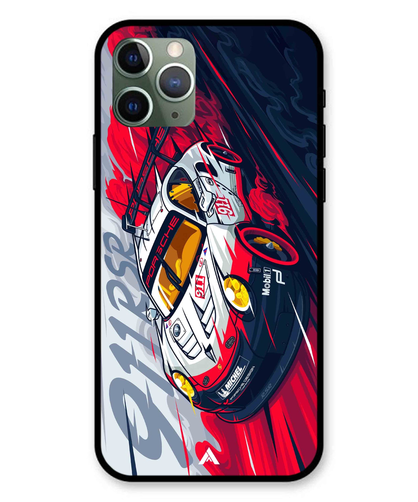 Porsche 911 Car Metal Back Cover Phone Case for iPhone 11 Pro