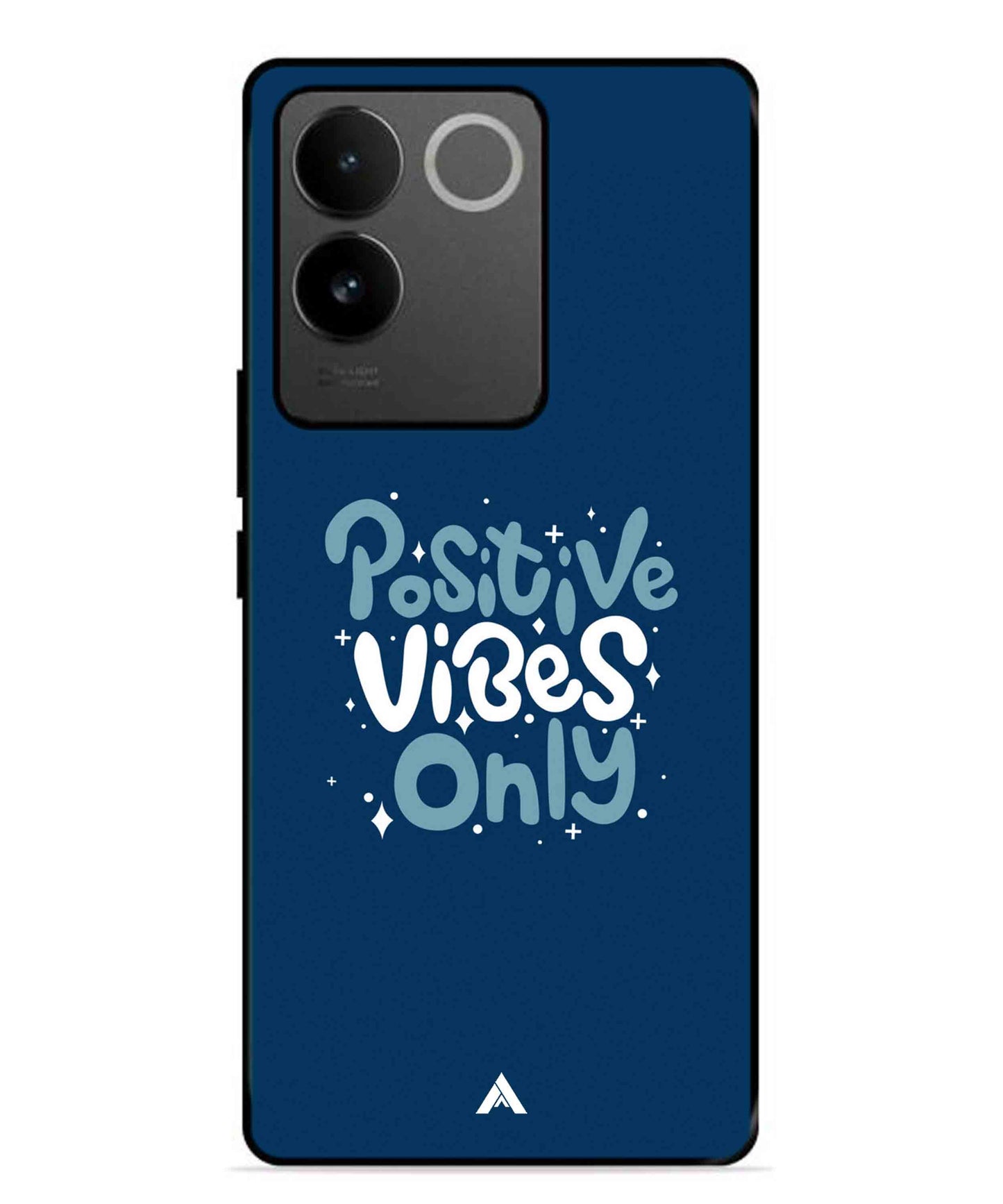 Positive Vibes Only Metal Back Cover Phone Case for Vivo T2 Pro