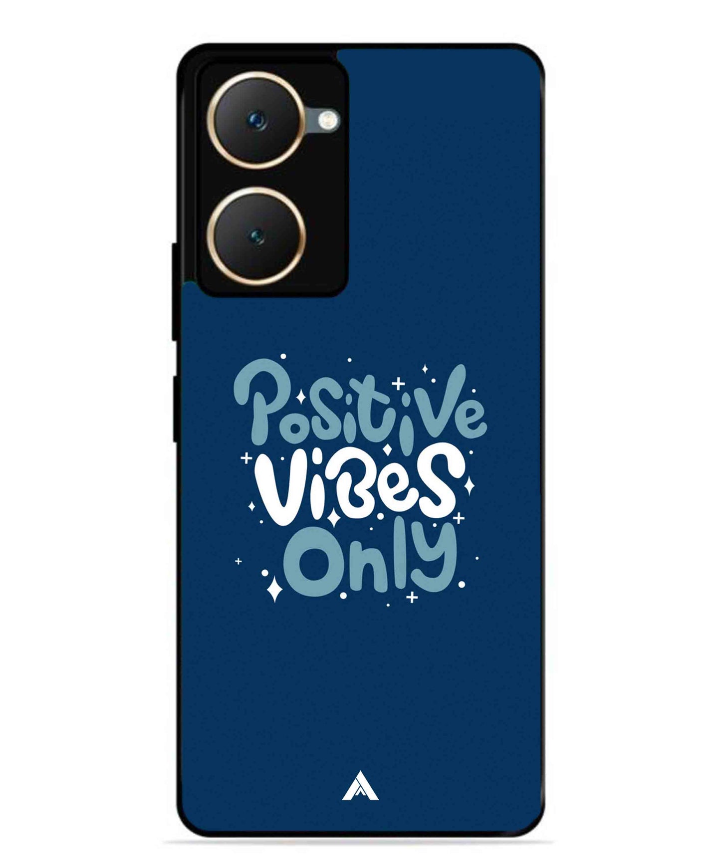 Positive Vibes Only Metal Back Cover Phone Case for Vivo Y28s