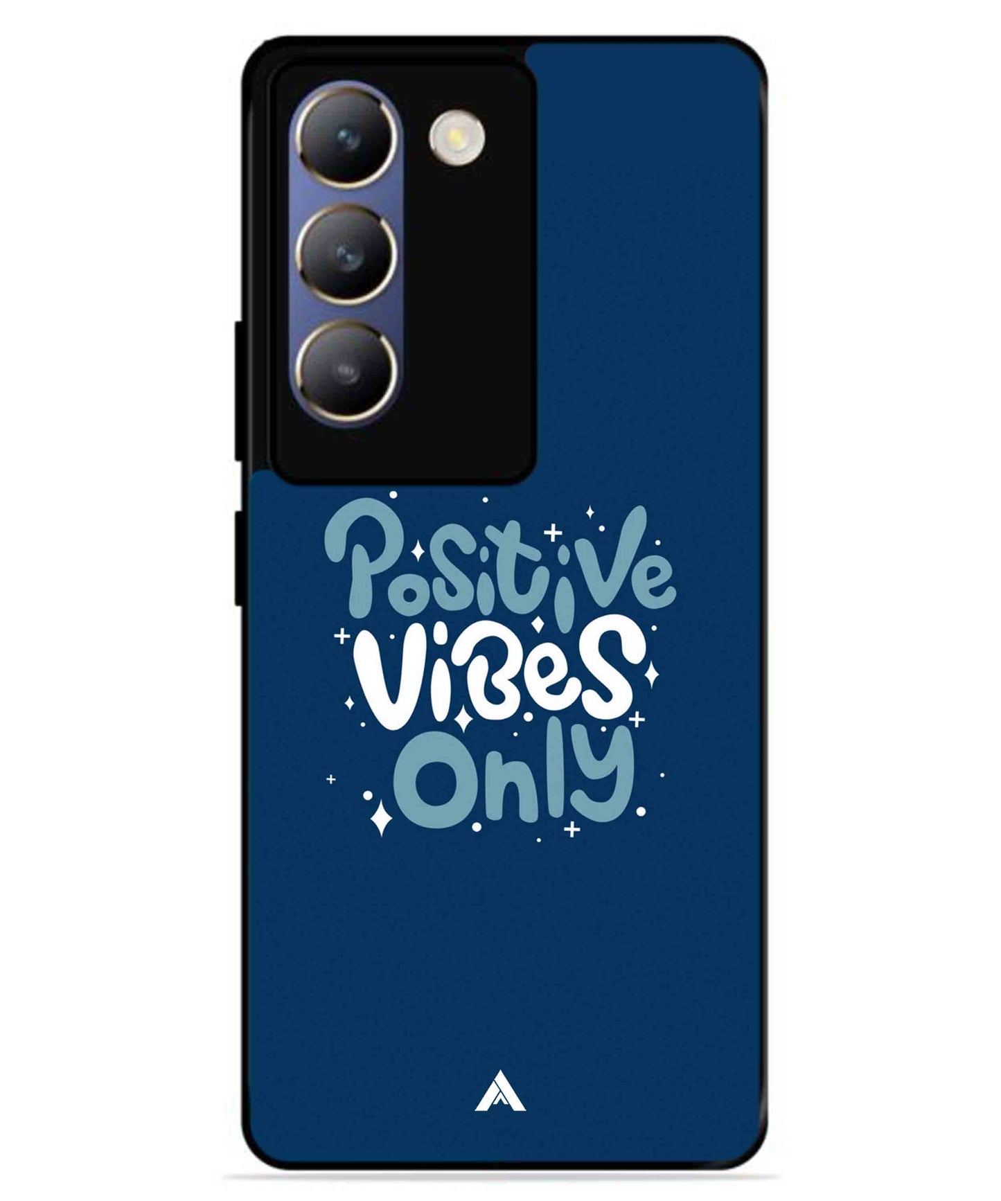 Positive Vibes Only Metal Back Cover Phone Case for Vivo v30 Lite