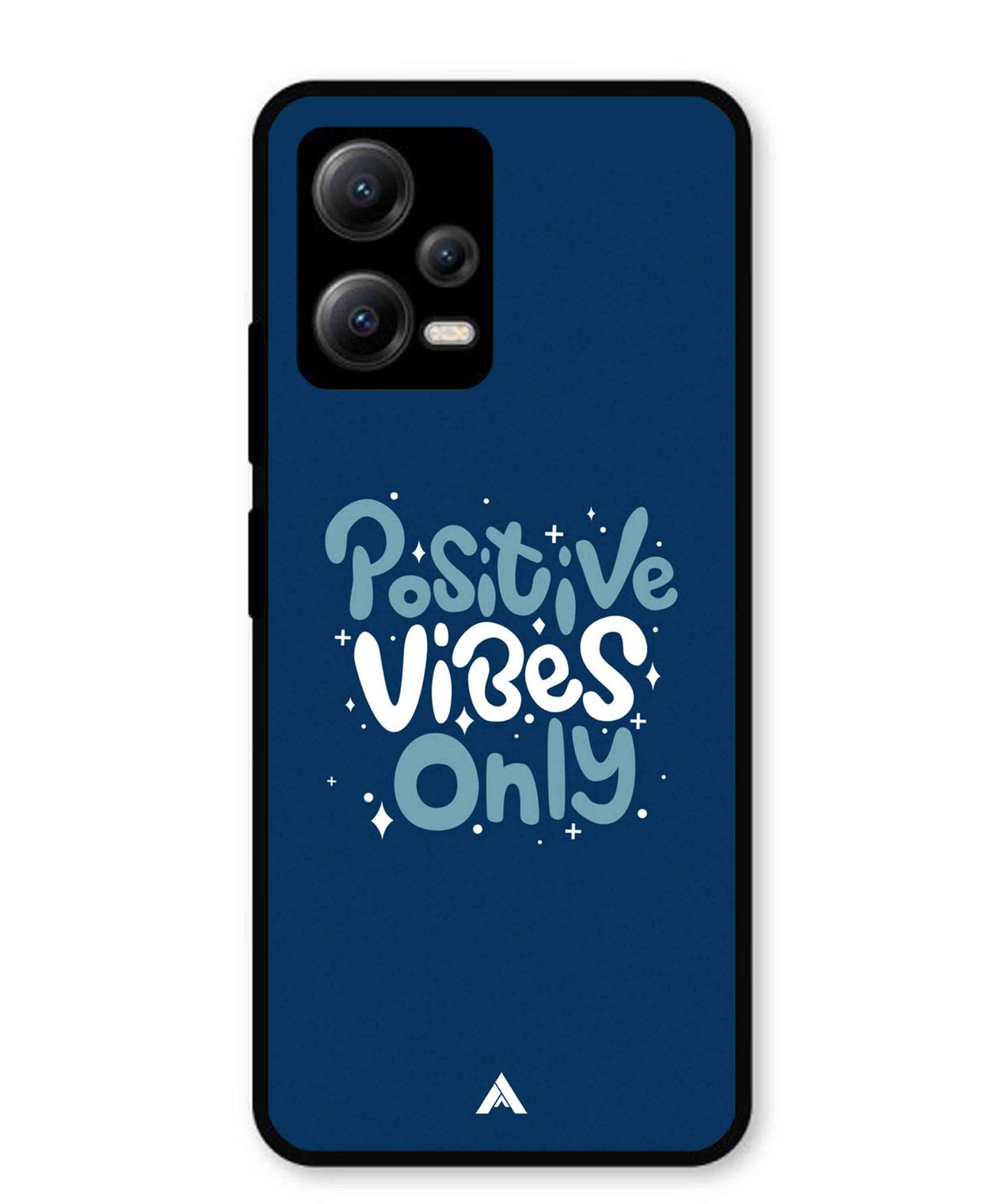 Positive Vibes Only Metal Back Cover Phone Case for Xiaomi Redmi Note 12 5G