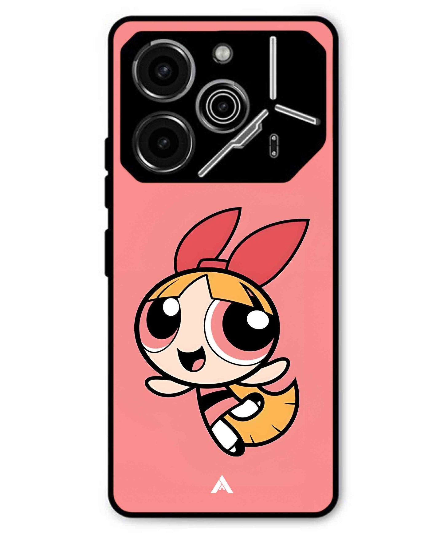 Powerpuff Girls Blossom Metal Back Cover Phone Case for Tecno Pova 6
