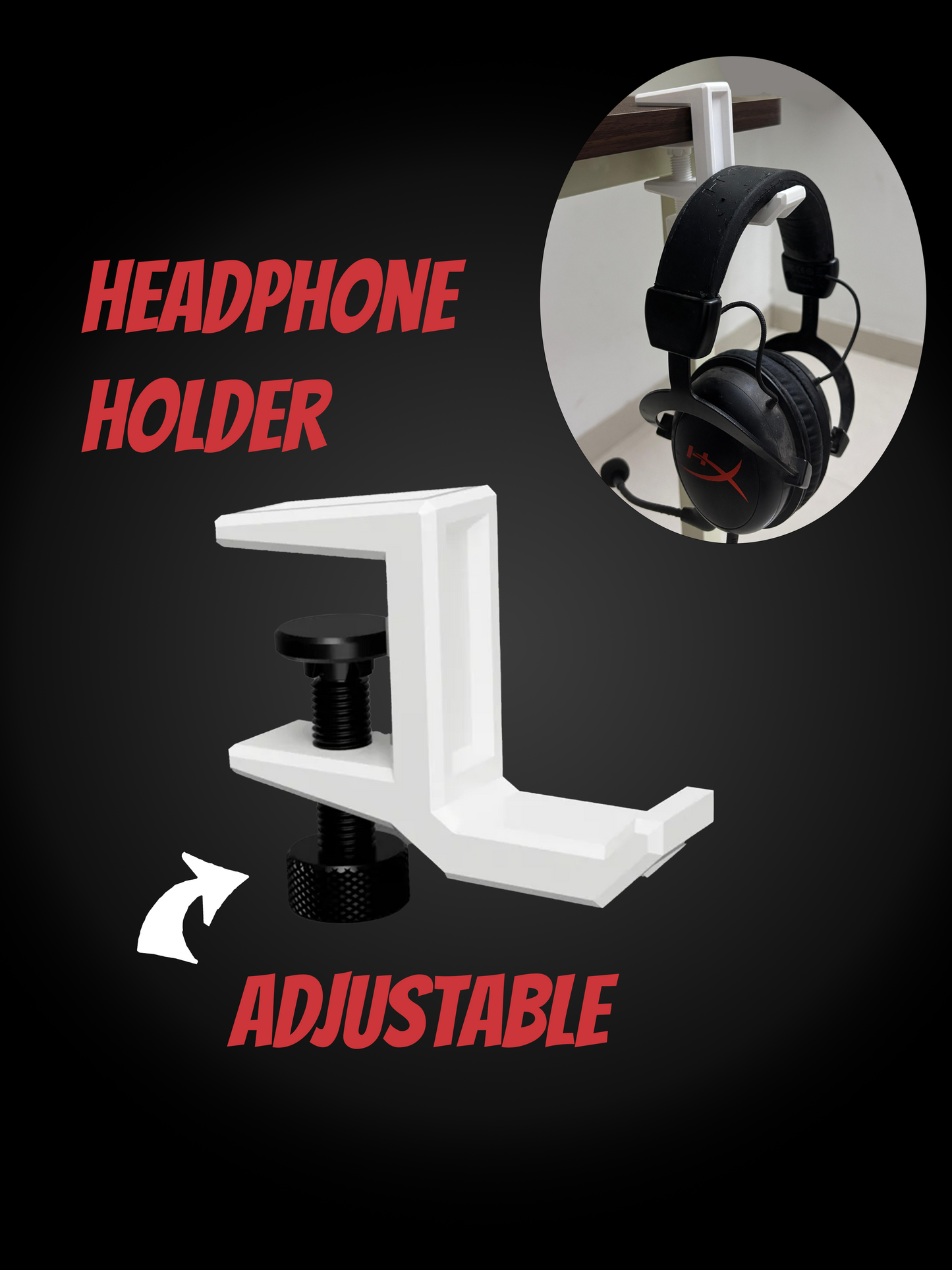 Premium Headphone Stand - Adjustable Headset Holder for All Headphone Sizes - Ascension Store