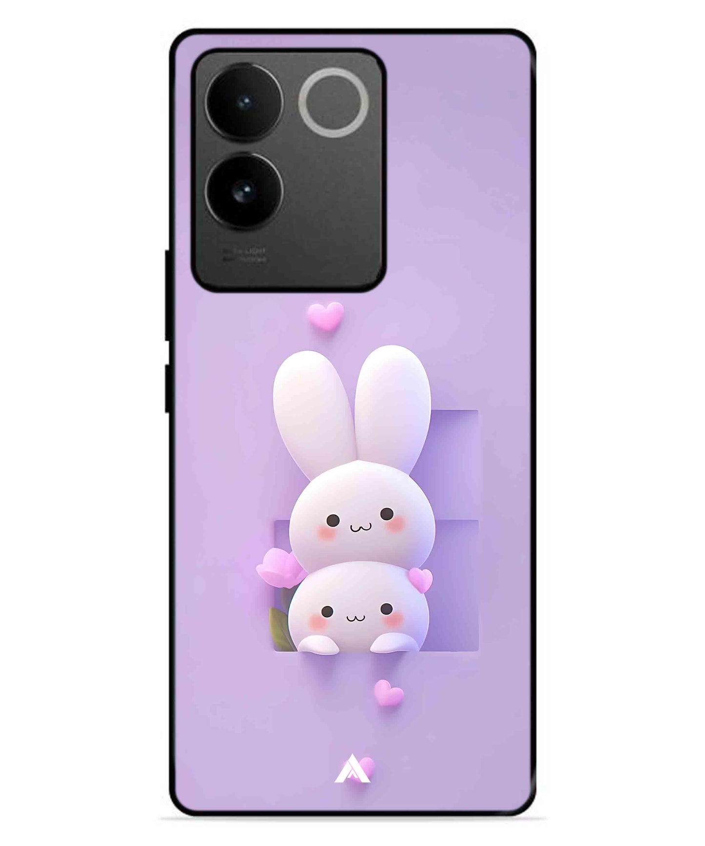 Purple Bunnies Metal Back Cover Phone Case for IQOO Z7 Pro