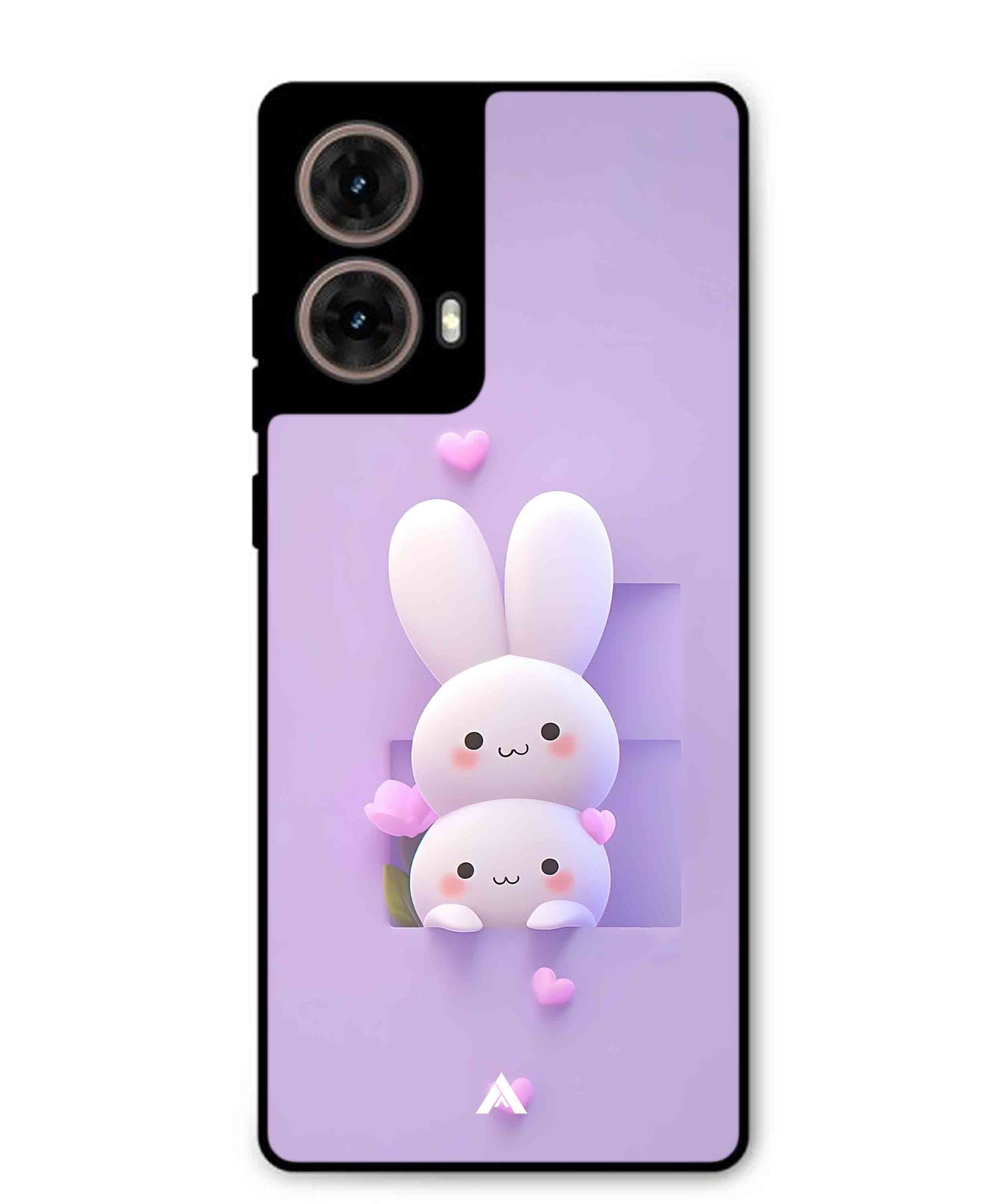 Purple Bunnies Metal Back Cover Phone Case for Moto G85