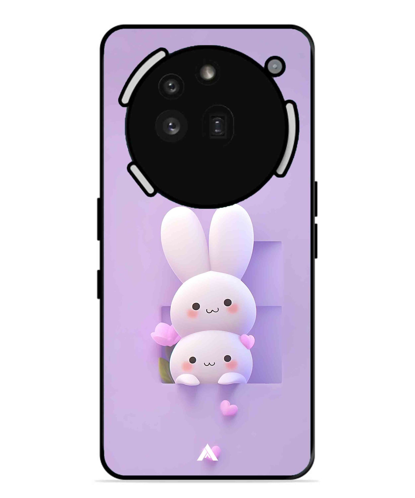 Purple Bunnies Metal Back Cover Phone Case for Nothing Phone 3a Pro