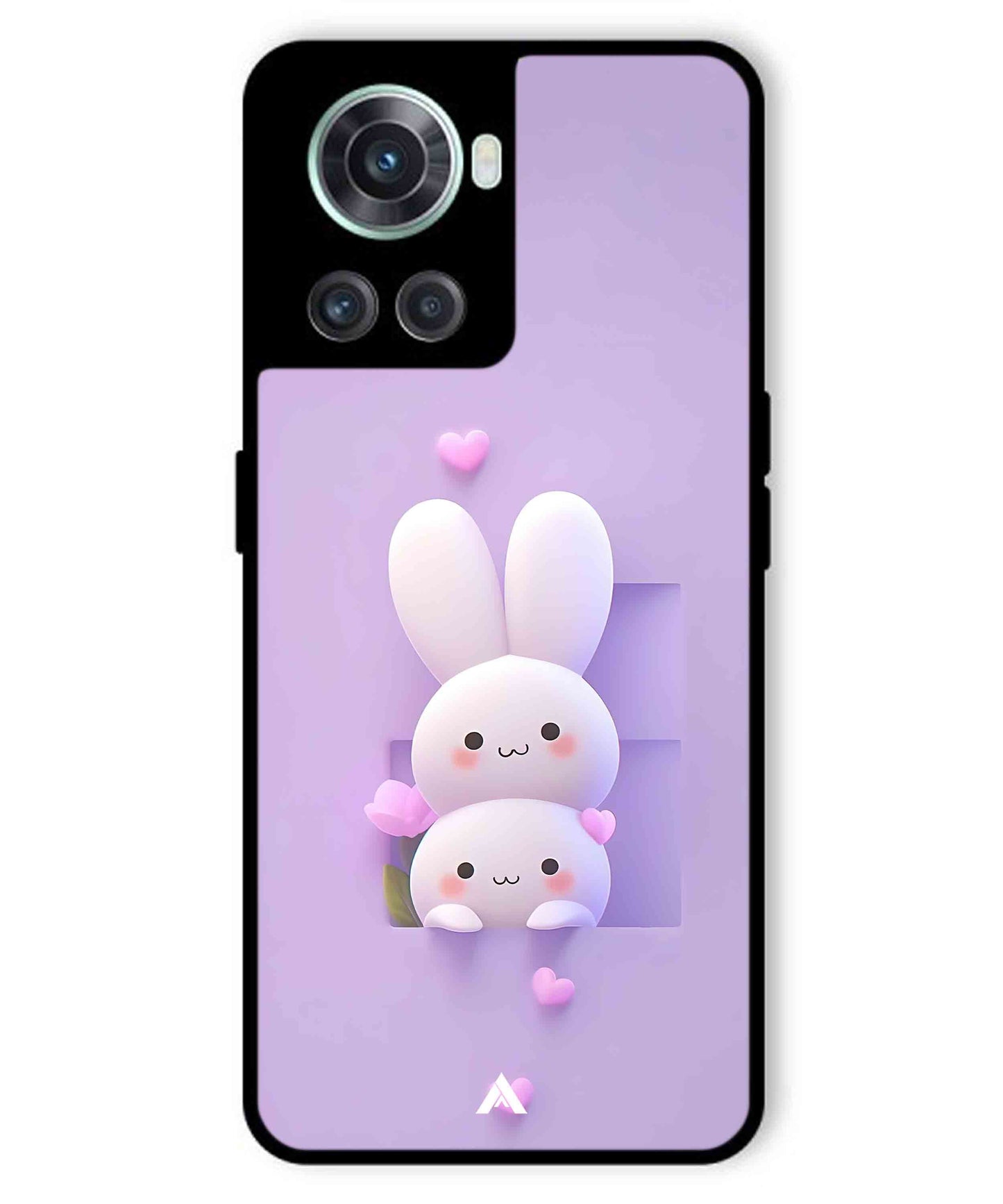Purple Bunnies Metal Back Cover Phone Case for Oneplus 10R