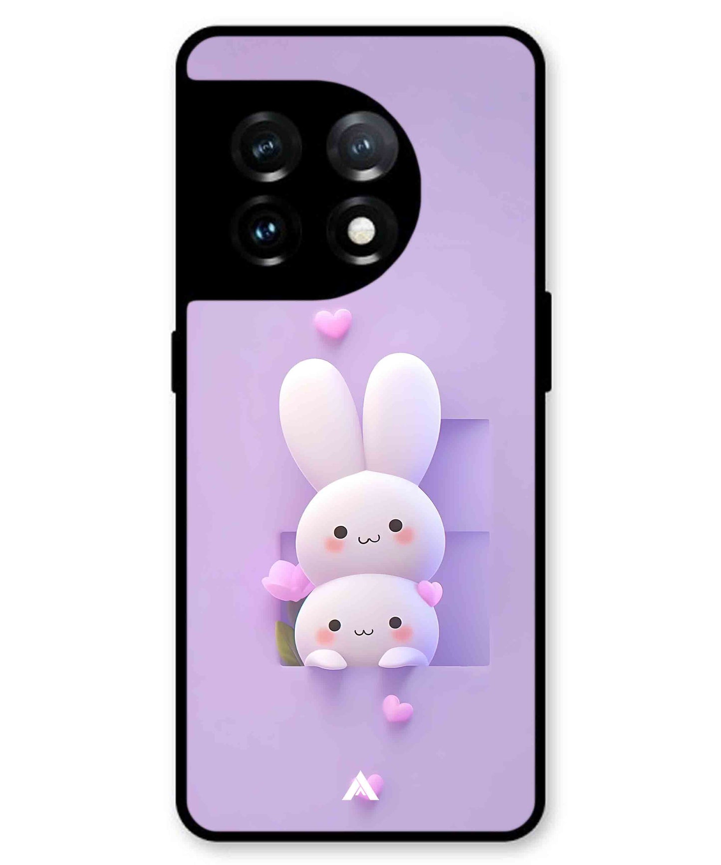 Purple Bunnies Metal Back Cover Phone Case for Oneplus 11