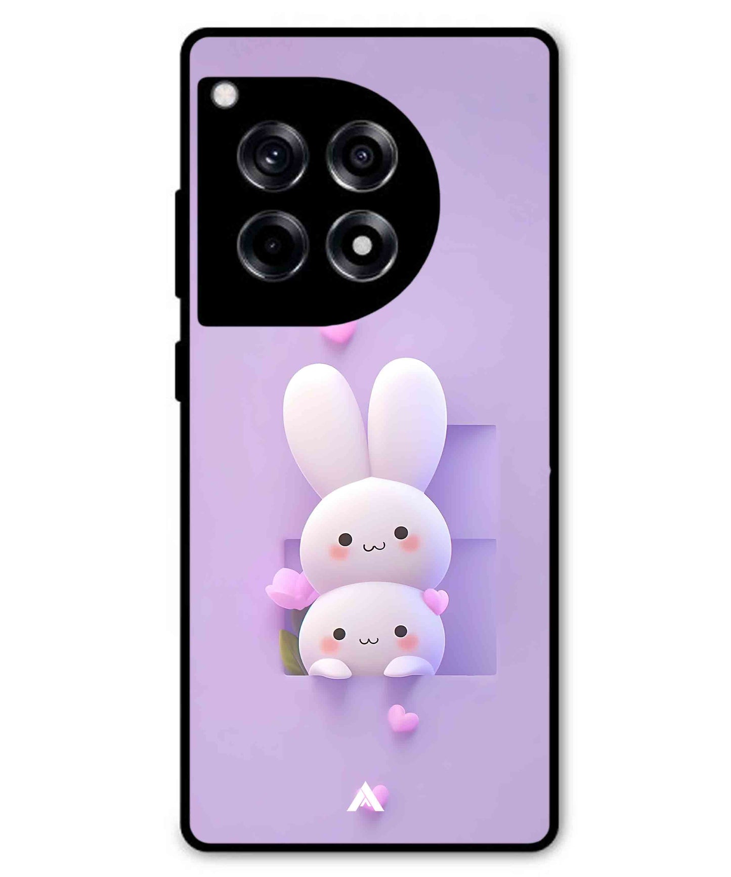 Purple Bunnies Metal Back Cover Phone Case for Oneplus 12R