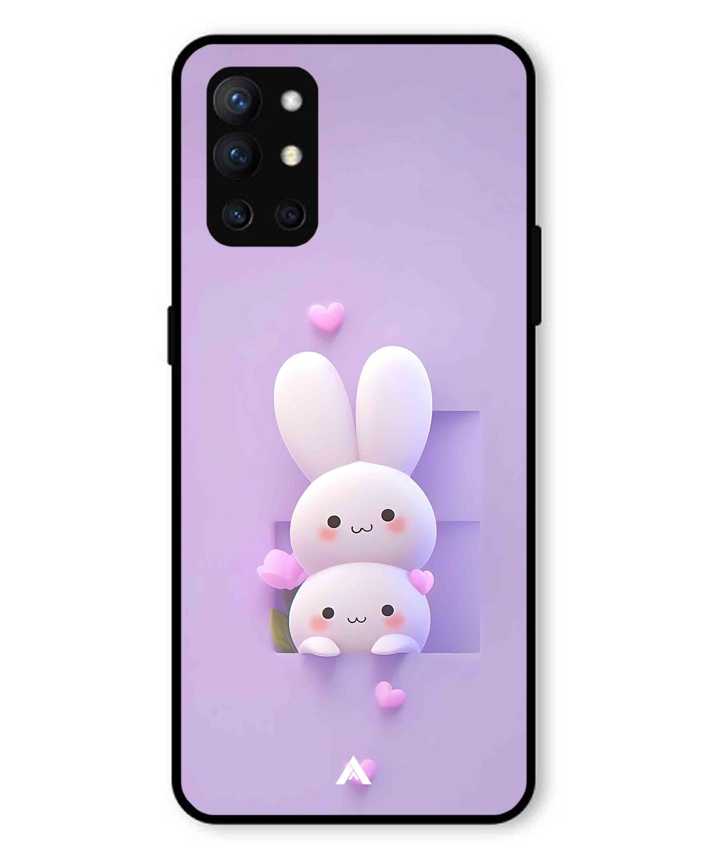 Purple Bunnies Metal Back Cover Phone Case for Oneplus 9R