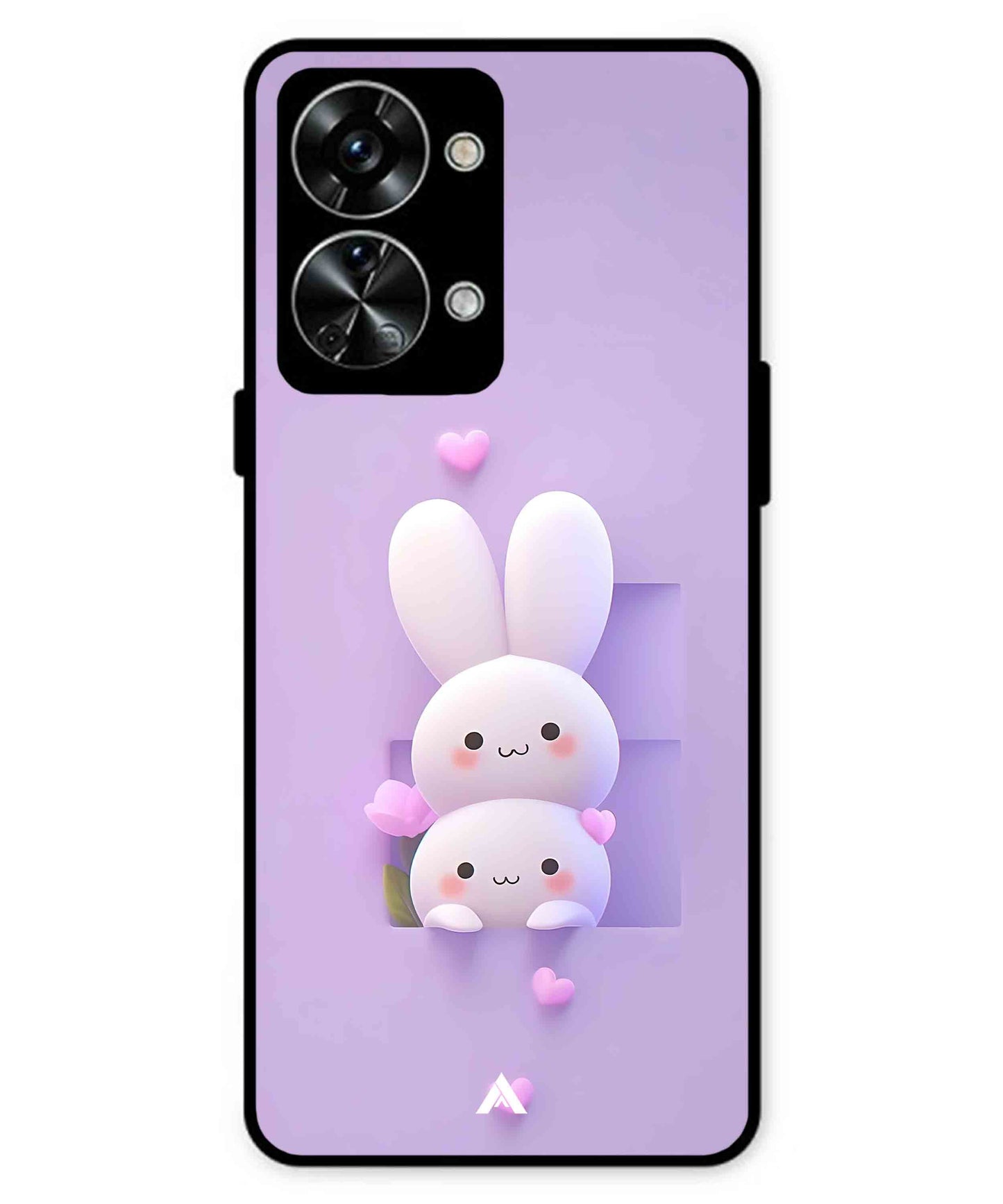 Purple Bunnies Metal Back Cover Phone Case for Oneplus Nord 2T