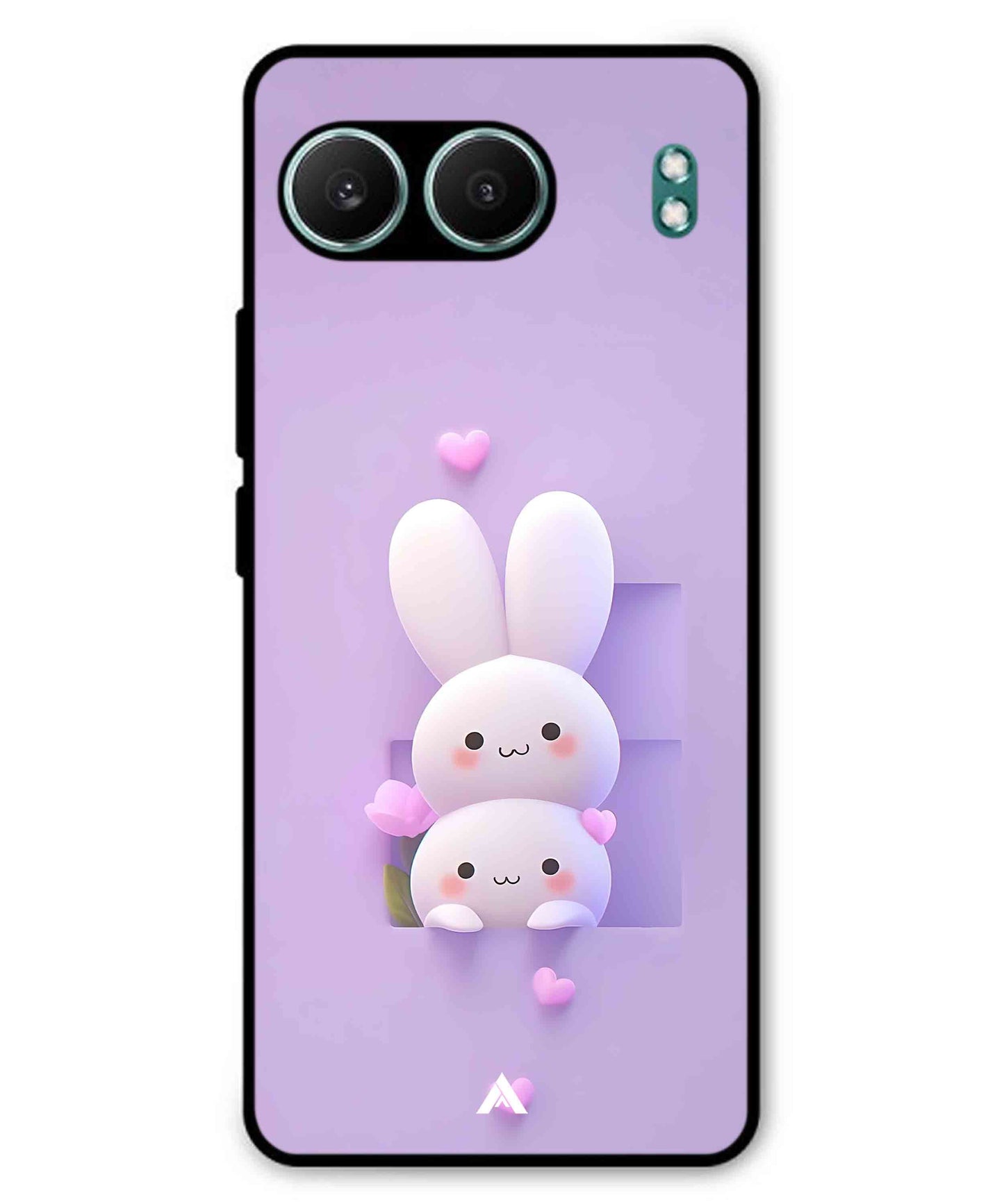 Purple Bunnies Metal Back Cover Phone Case for Oneplus Nord 4