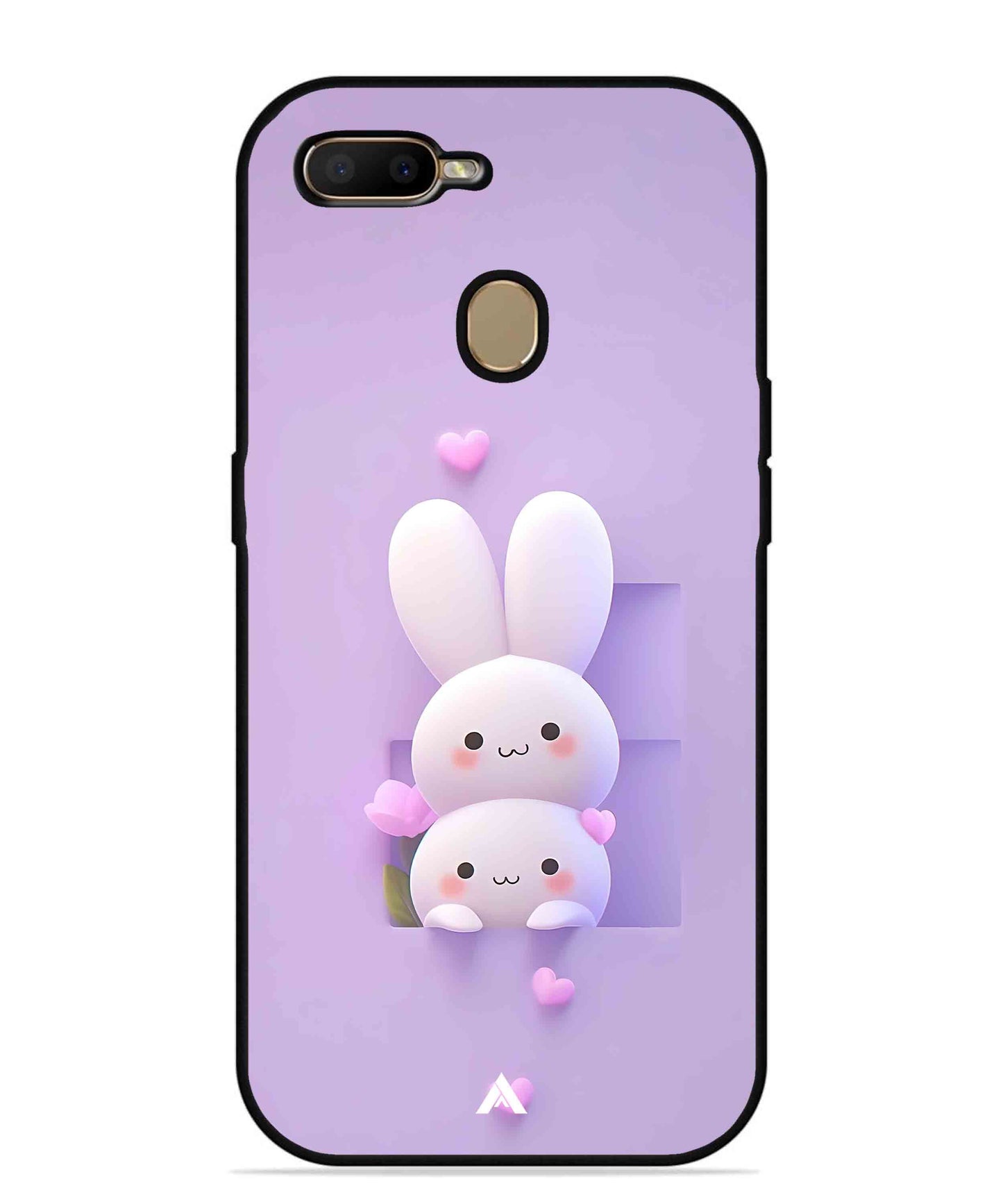 Purple Bunnies Metal Back Cover Phone Case for Oppo A11K