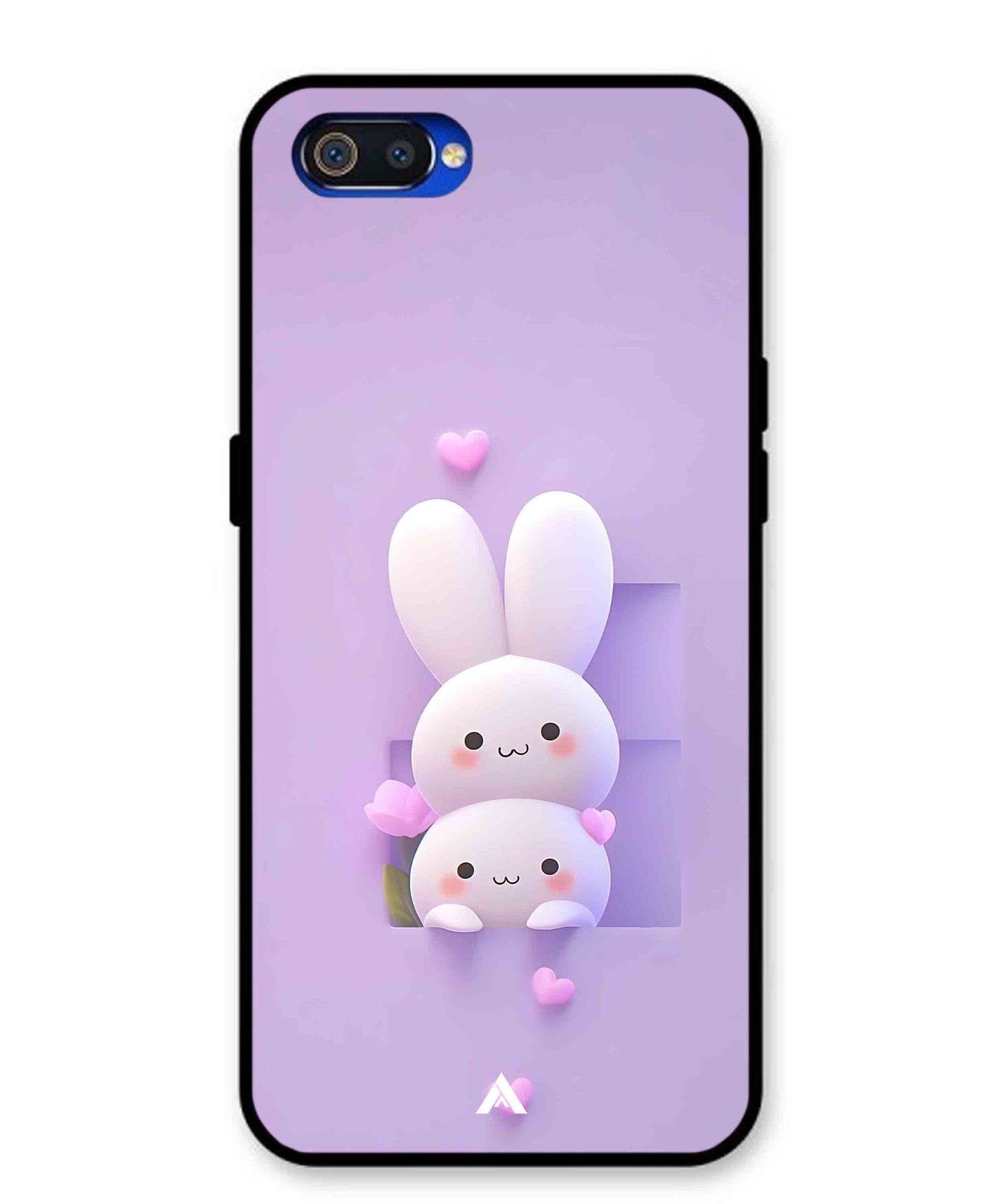 Purple Bunnies Metal Back Cover Phone Case for Oppo A1K