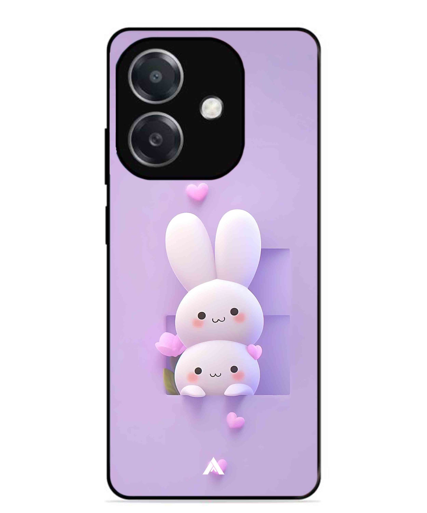 Purple Bunnies Metal Back Cover Phone Case for Oppo A3X