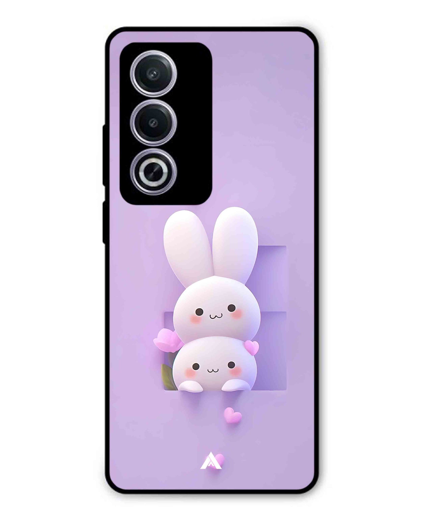 Purple Bunnies Metal Back Cover Phone Case for Oppo A3 Pro