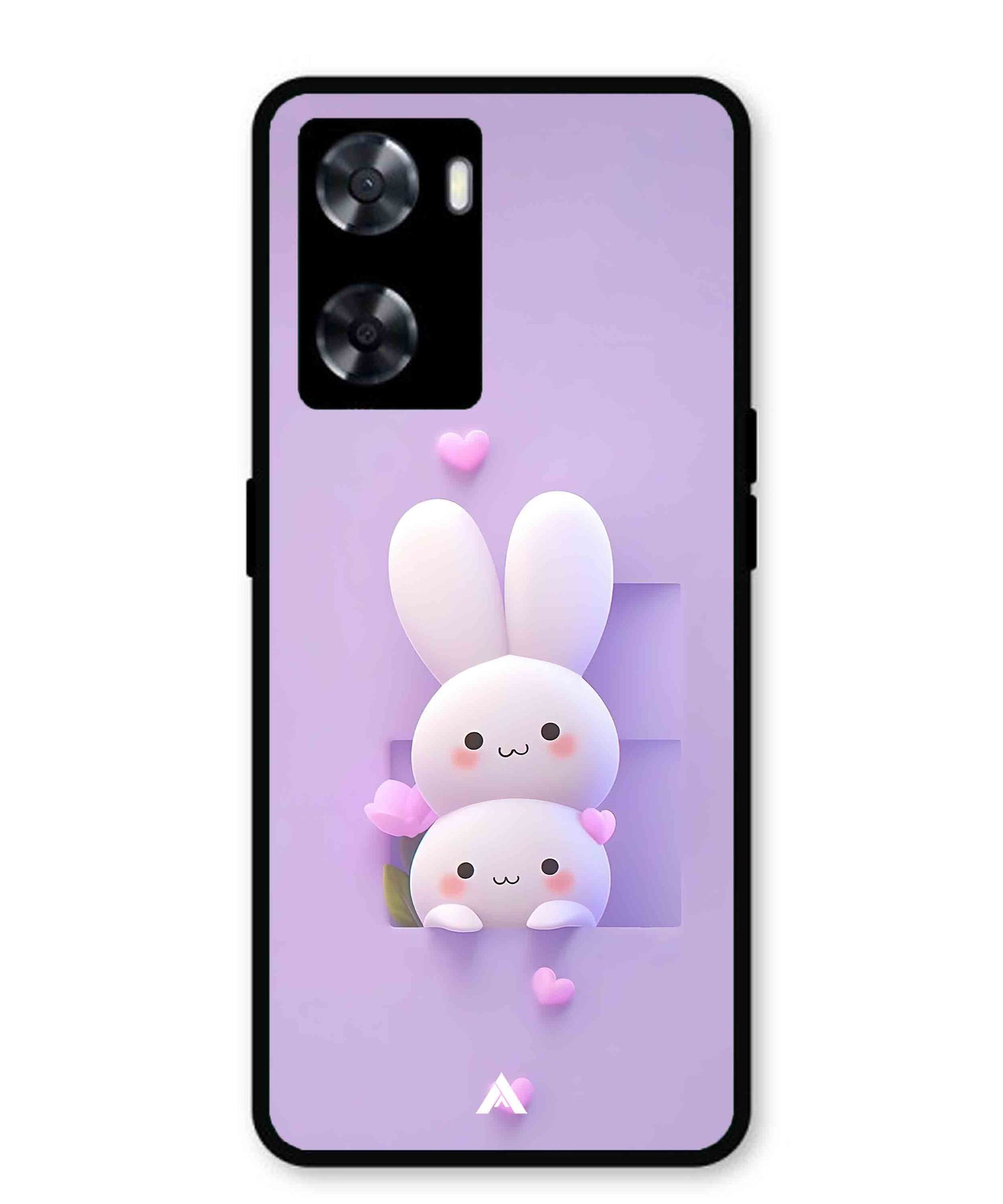 Purple Bunnies Metal Back Cover Phone Case for Oppo A57