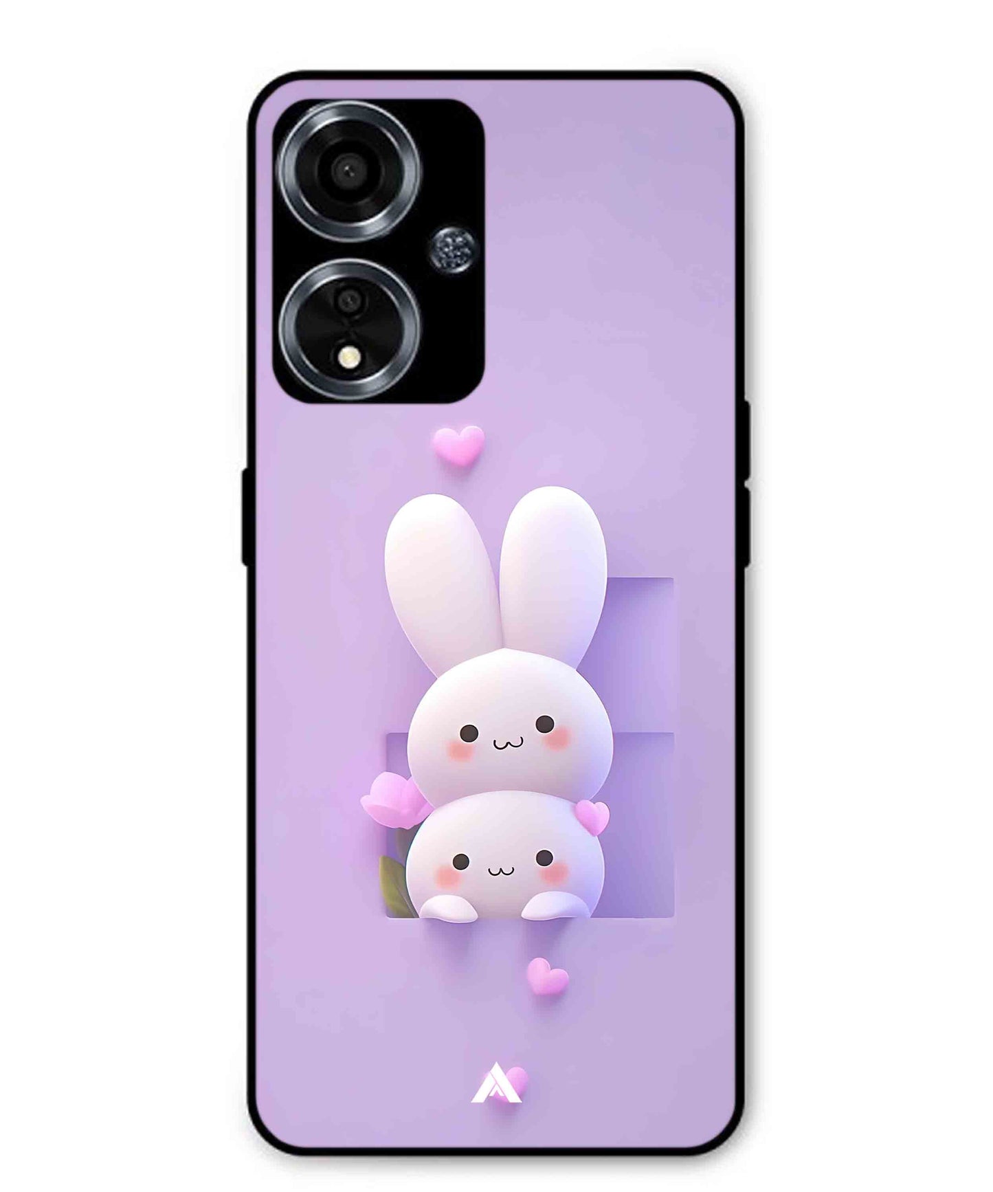 Purple Bunnies Metal Back Cover Phone Case for Oppo A59