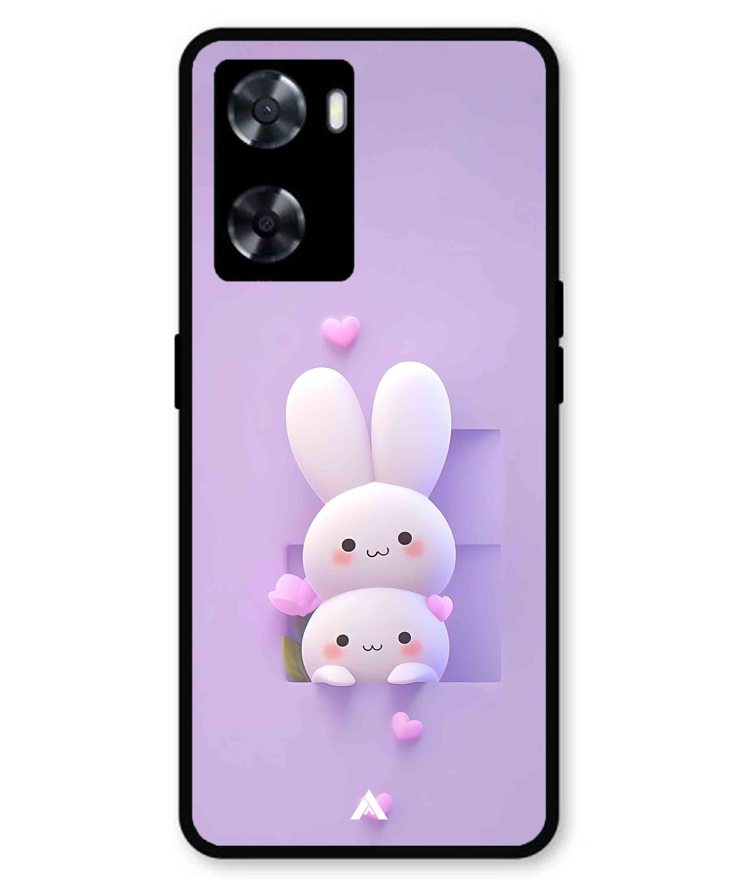 Purple Bunnies Metal Back Cover Phone Case for Oppo A77s