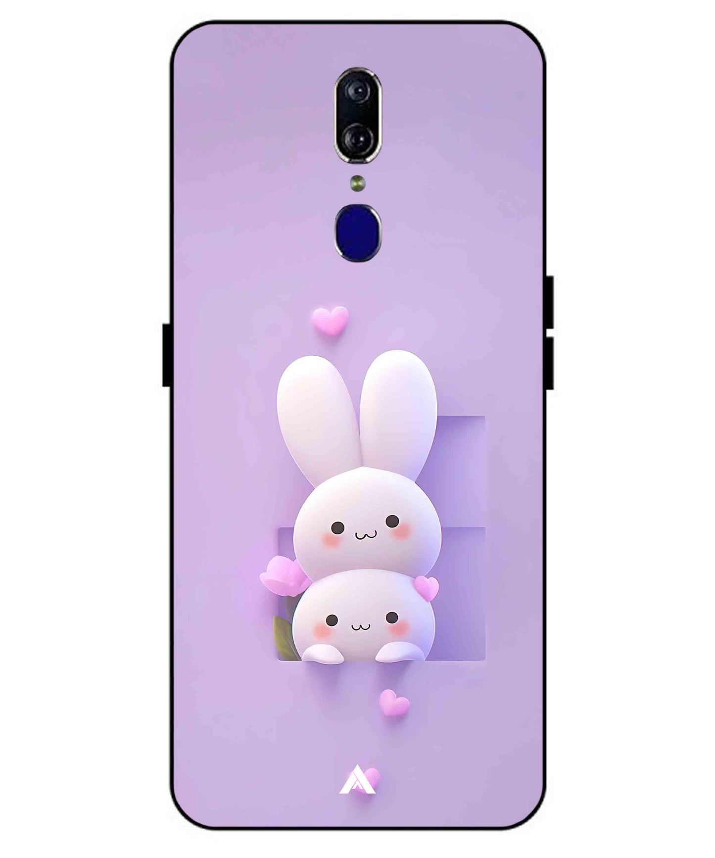Purple Bunnies Metal Back Cover Phone Case for Oppo F11