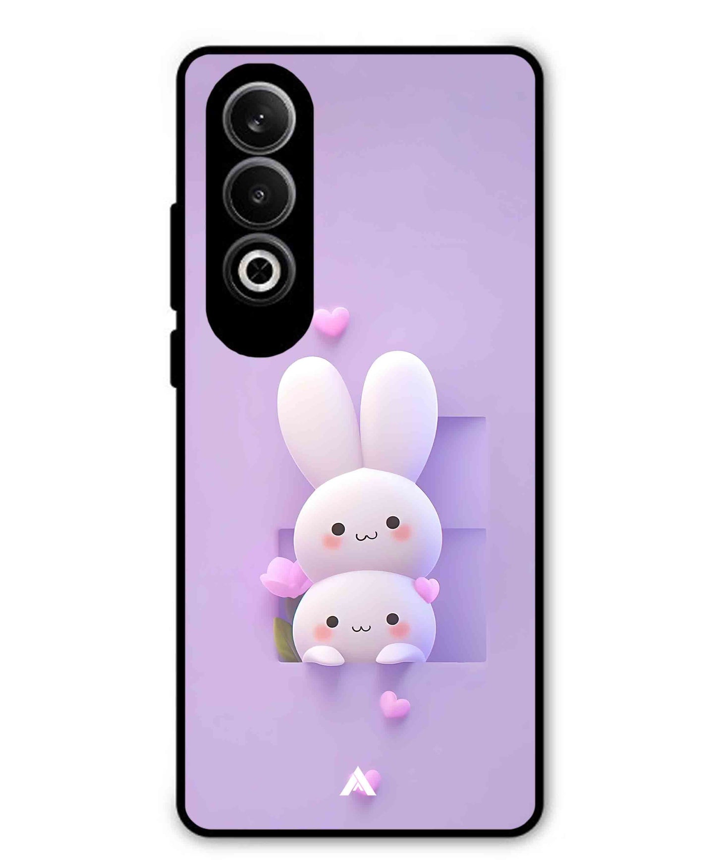 Purple Bunnies Metal Back Cover Phone Case for Oppo K12