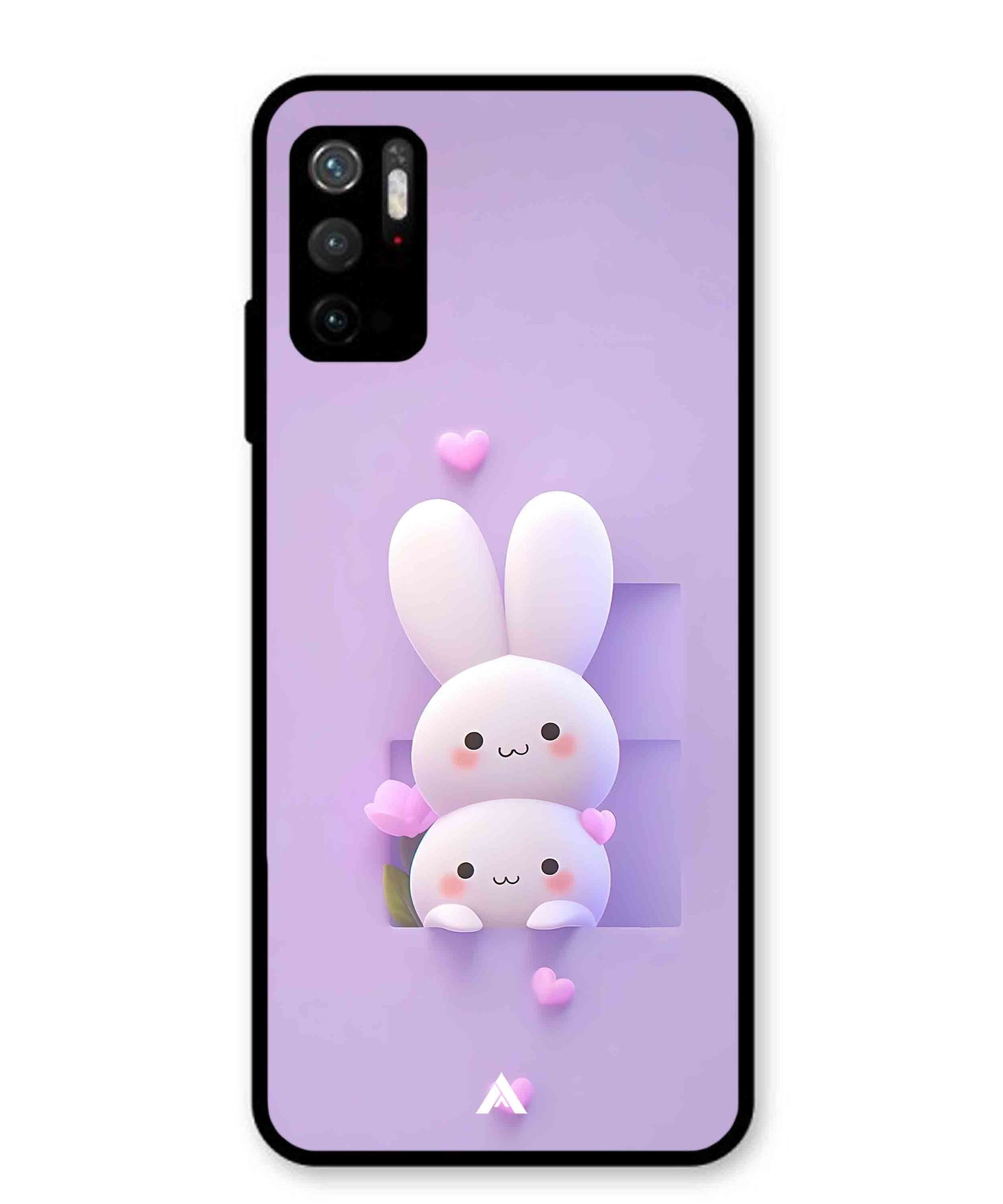 Purple Bunnies Metal Back Cover Phone Case for Poco M3 Pro