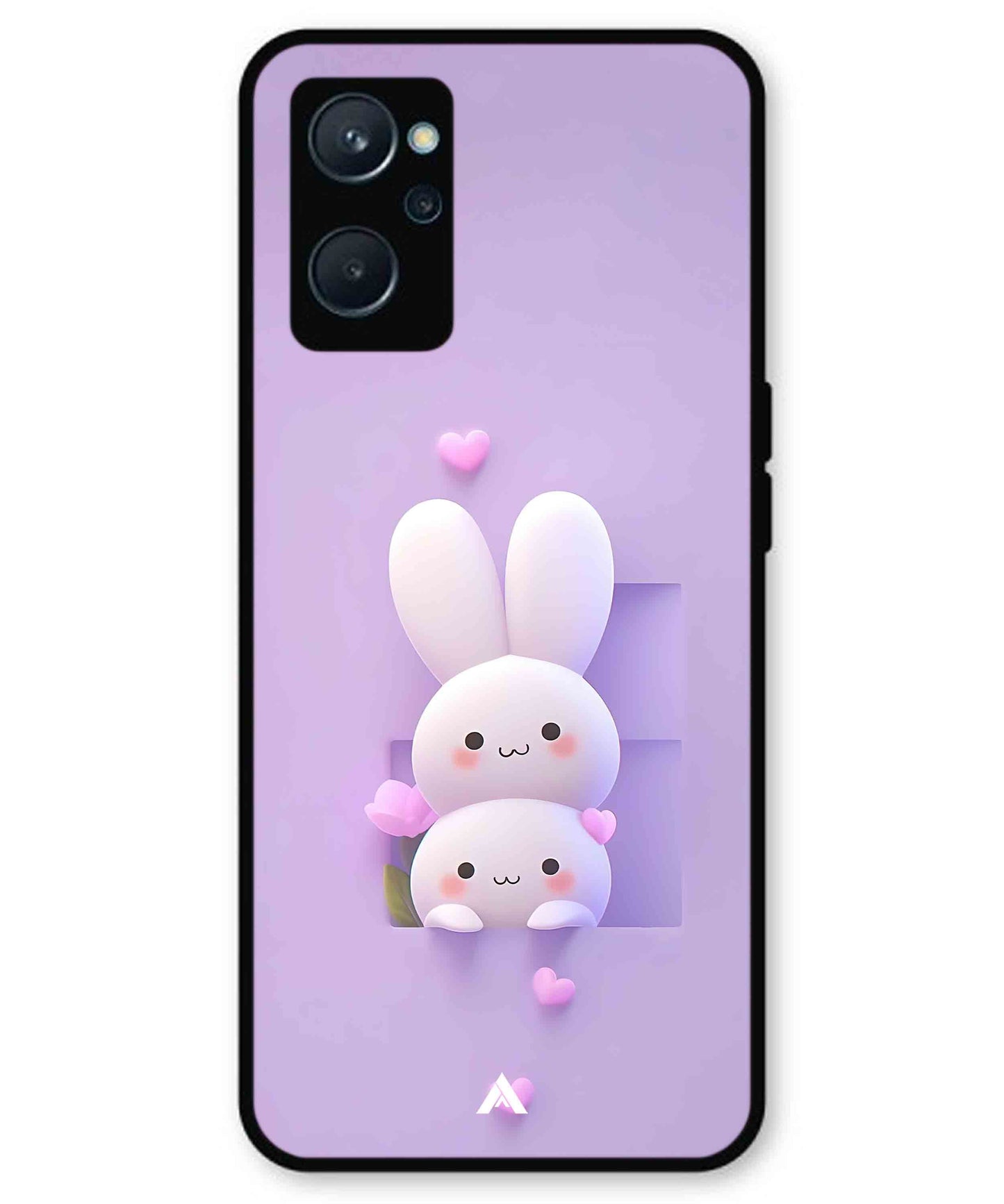 Purple Bunnies Metal Back Cover Phone Case for Realme 10