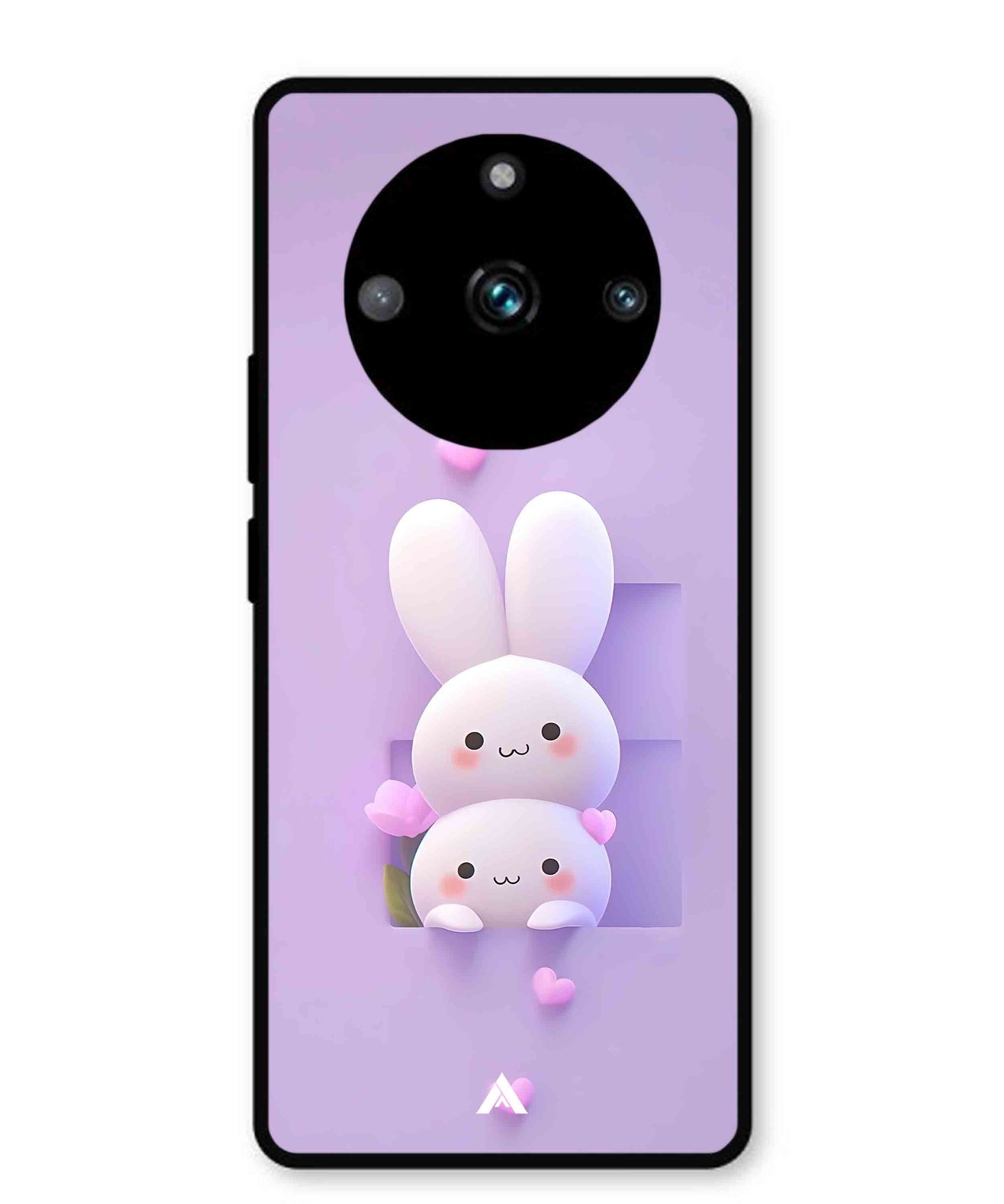 Purple Bunnies Metal Back Cover Phone Case for Realme 11 Pro