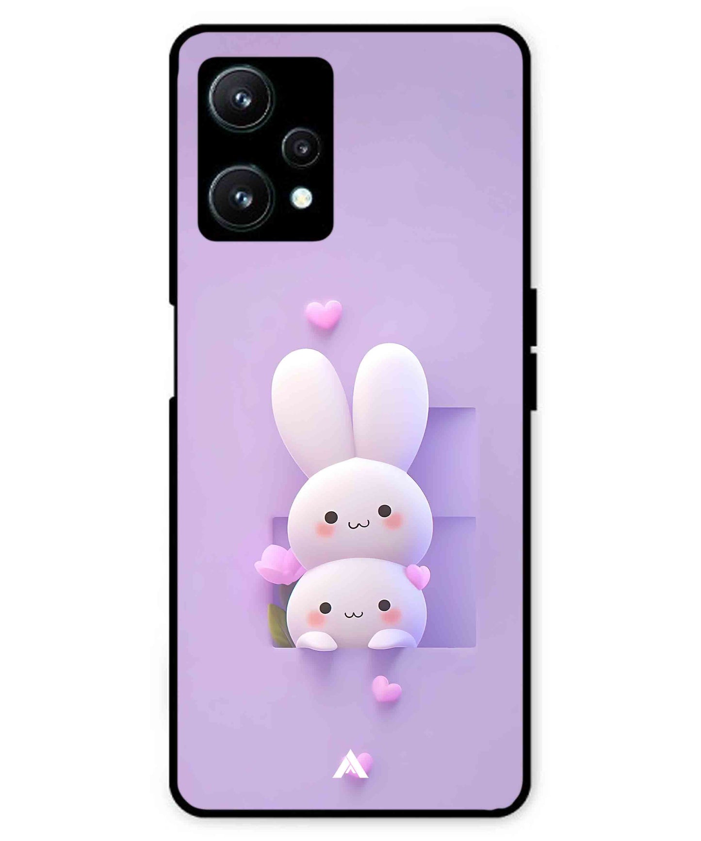 Purple Bunnies Metal Back Cover Phone Case for Realme 9 SE
