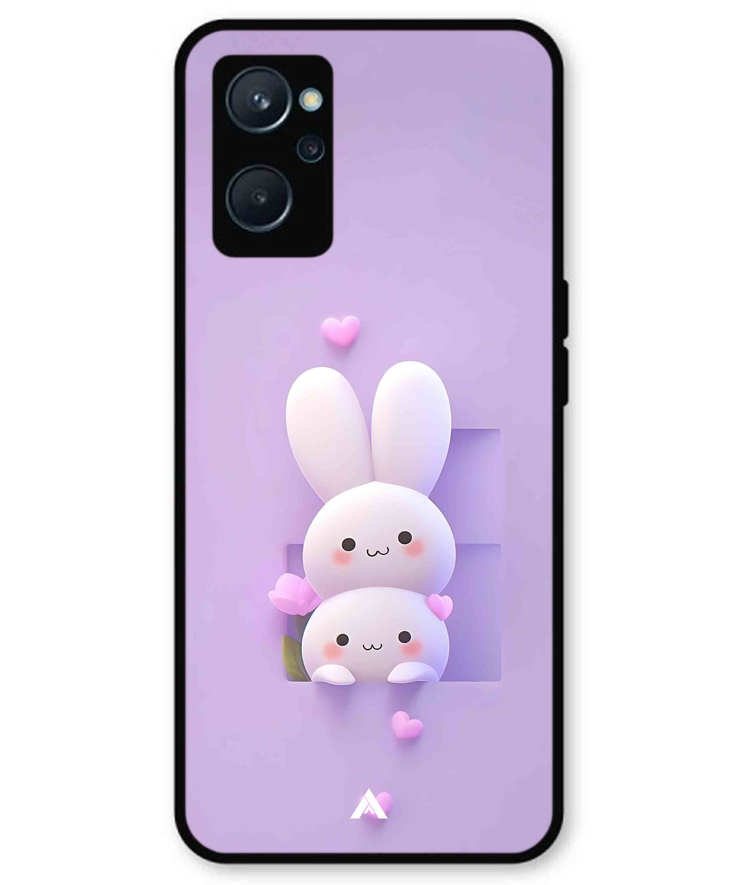 Purple Bunnies Metal Back Cover Phone Case for Realme 9i