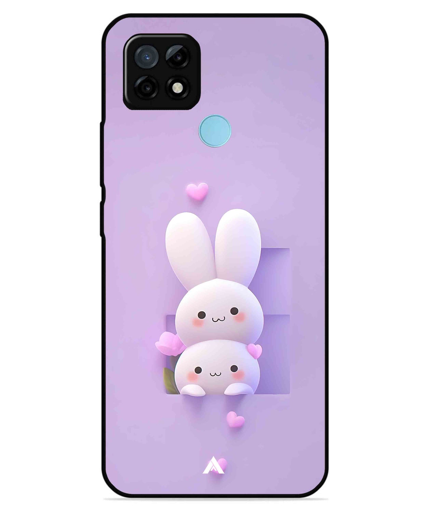 Purple Bunnies Metal Back Cover Phone Case for Realme C21