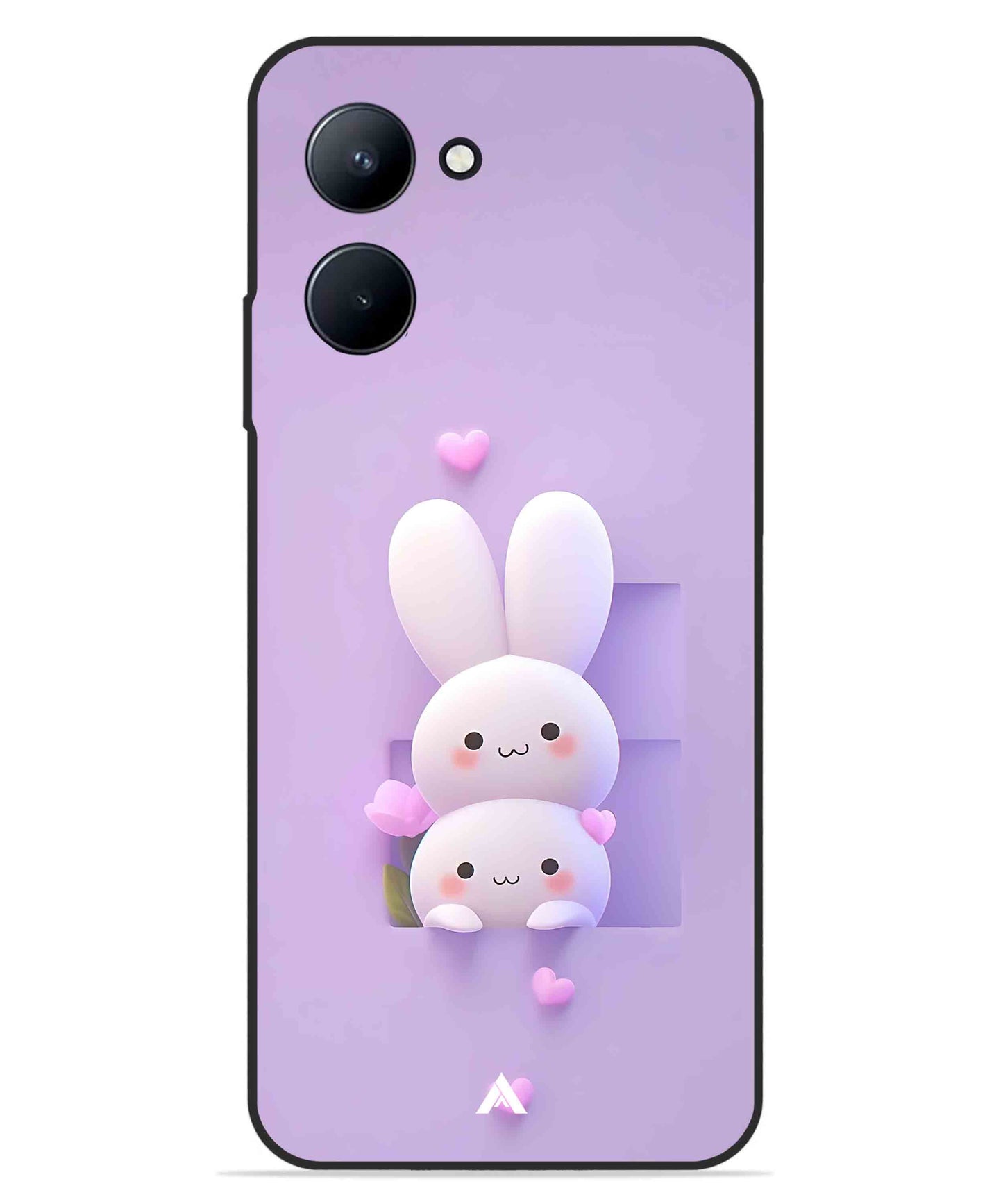 Purple Bunnies Metal Back Cover Phone Case for Realme C33