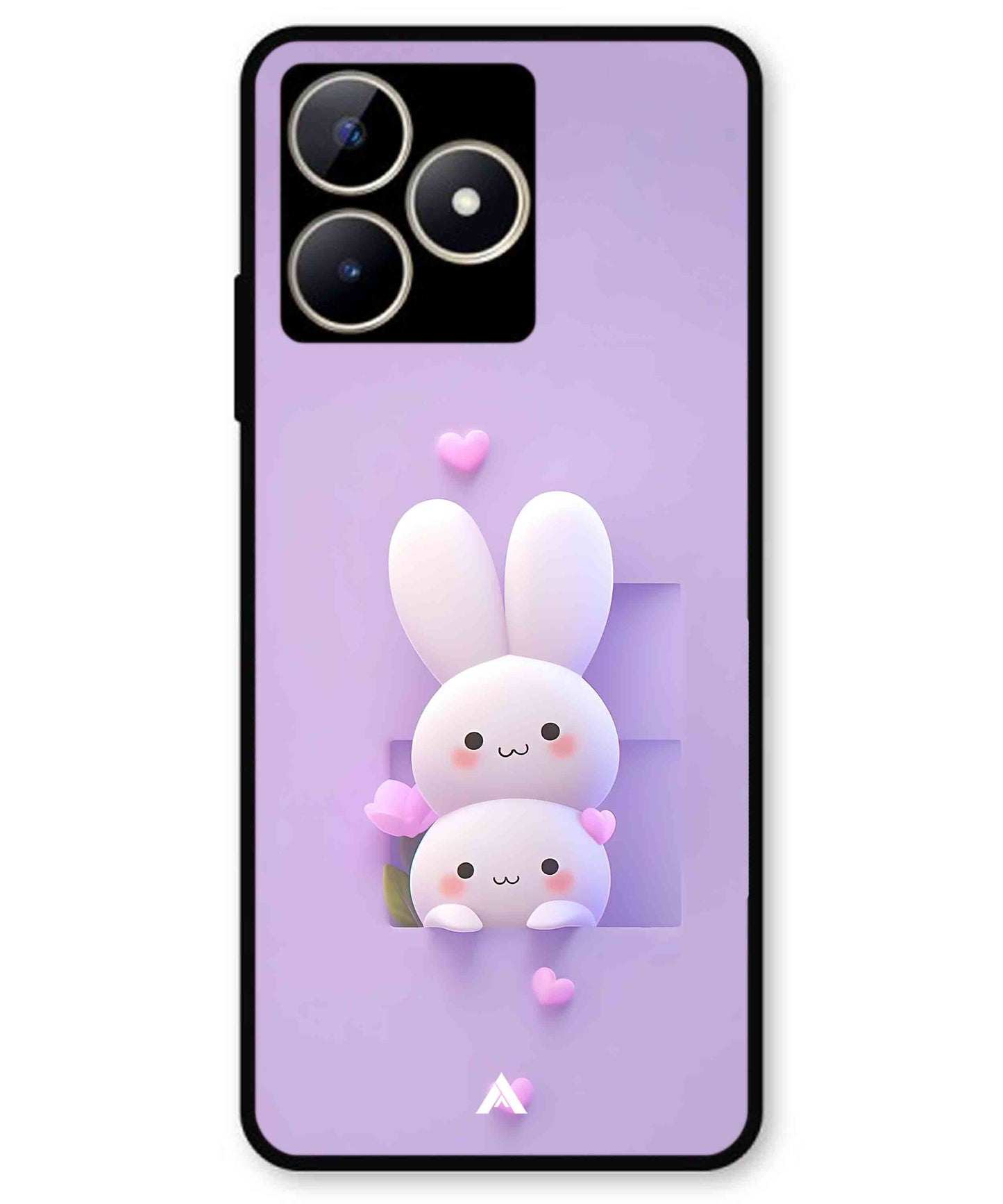 Purple Bunnies Metal Back Cover Phone Case for Realme C51