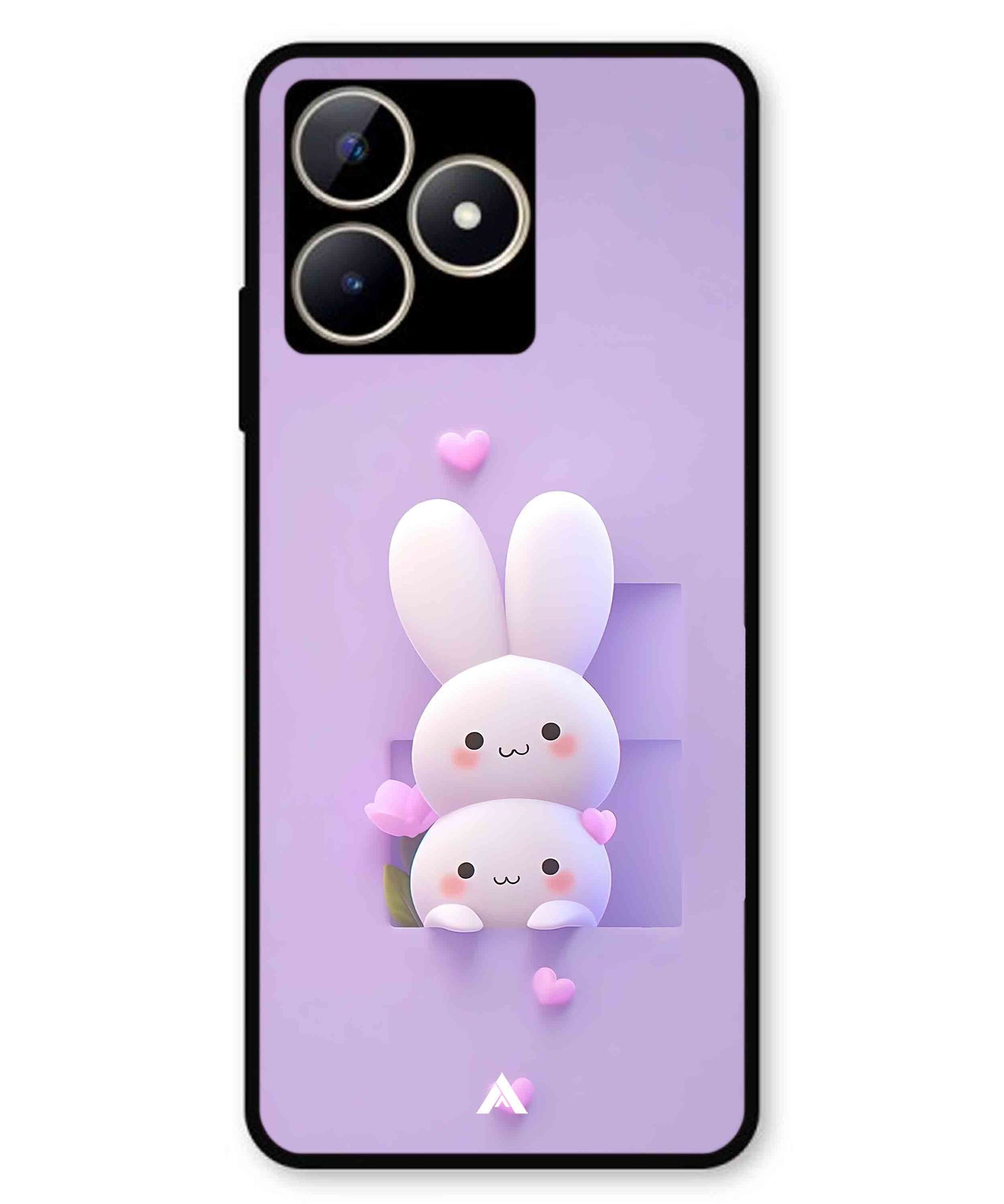 Purple Bunnies Metal Back Cover Phone Case for Realme C53
