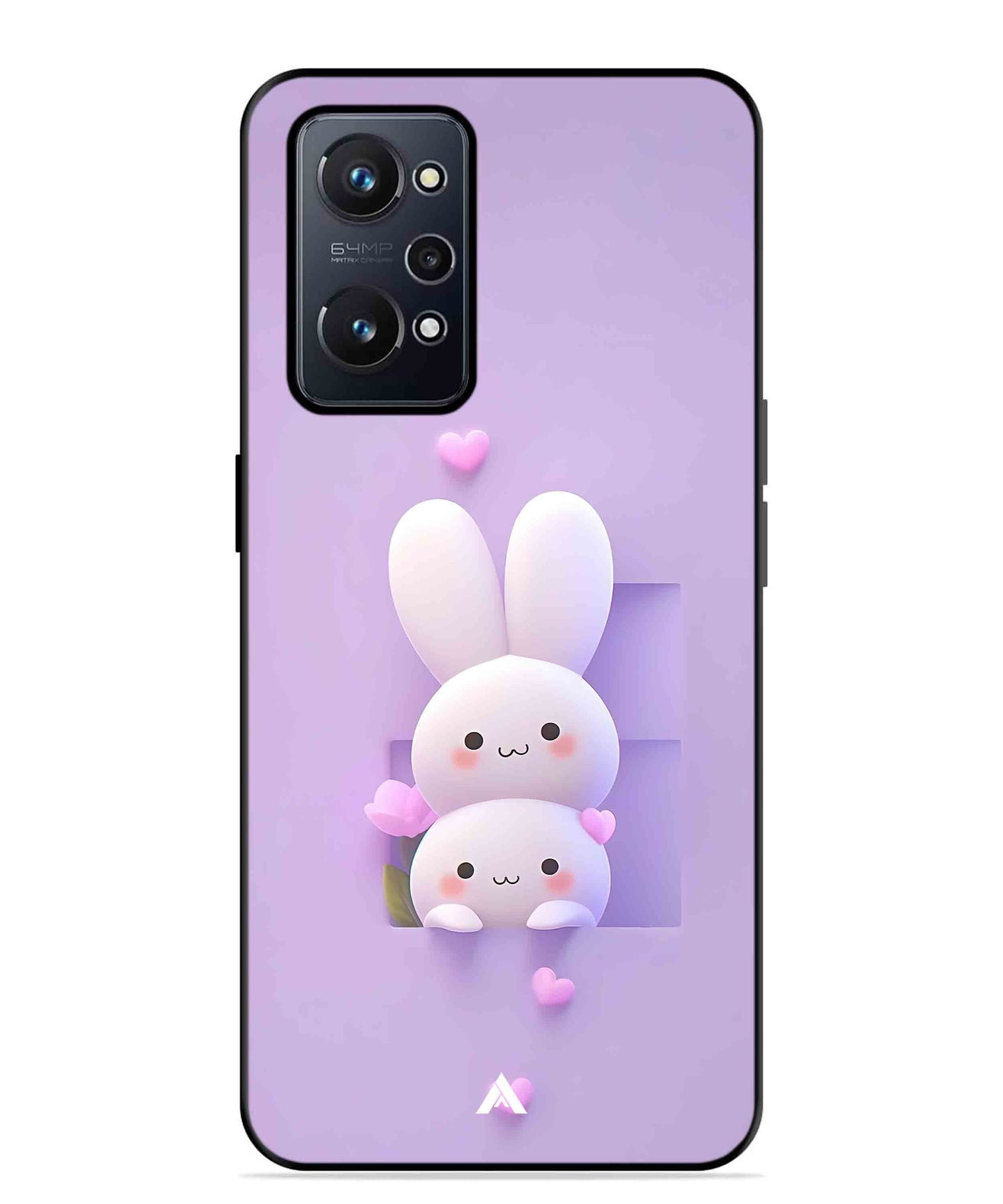Purple Bunnies Metal Back Cover Phone Case for Realme GT Neo 2