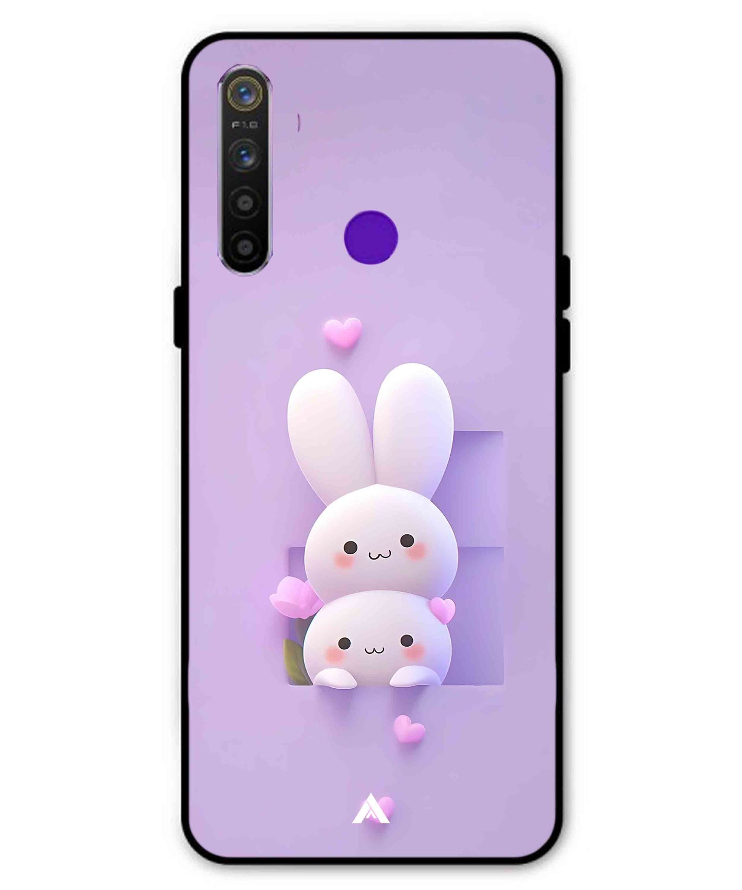Purple Bunnies Metal Back Cover Phone Case for Realme Narzo 10