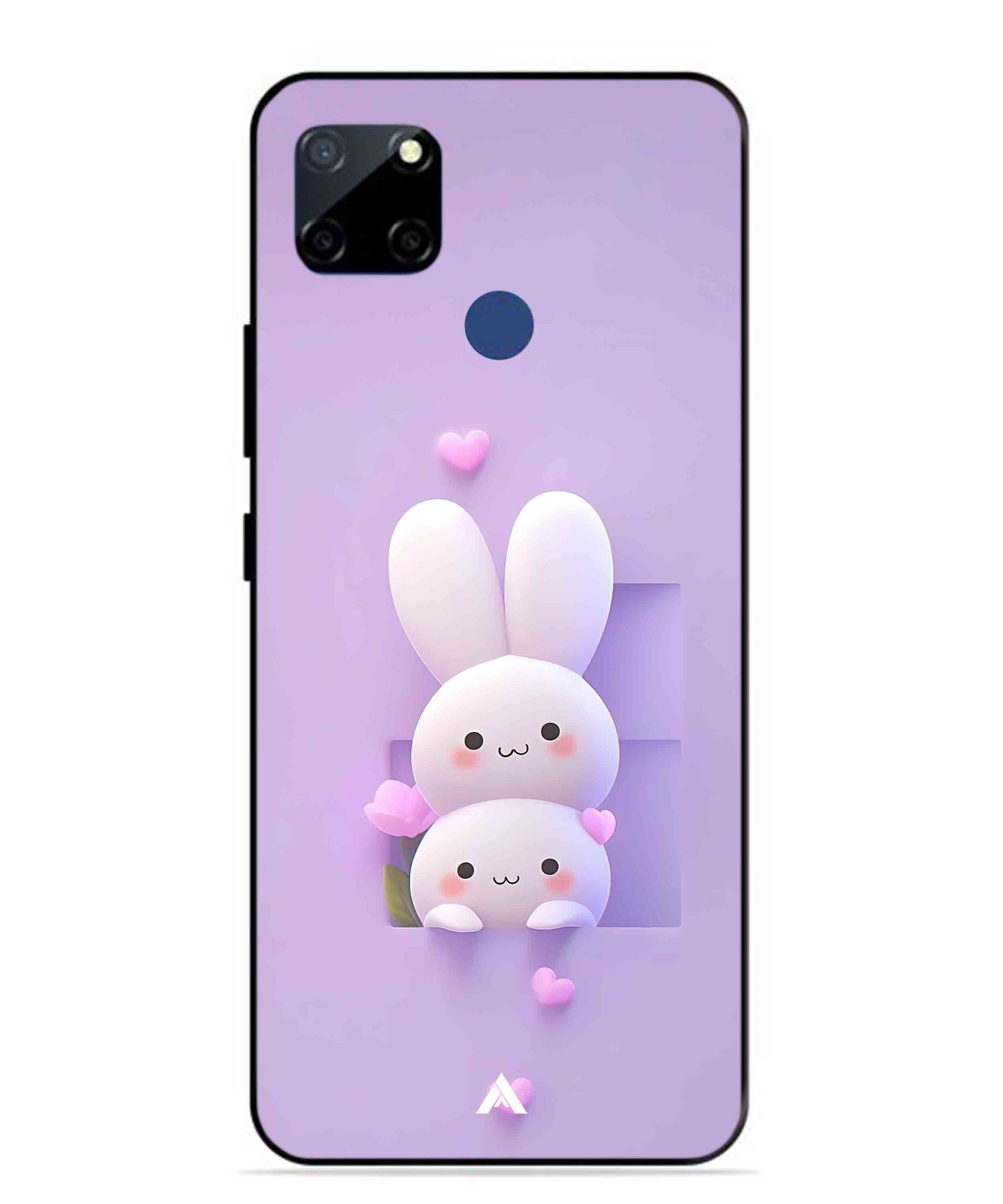 Purple Bunnies Metal Back Cover Phone Case for Realme Narzo 20