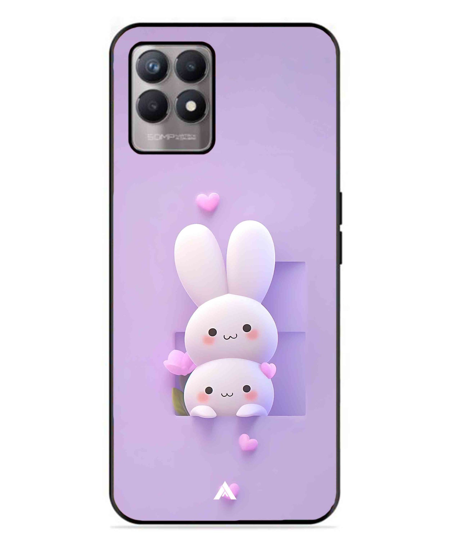 Purple Bunnies Metal Back Cover Phone Case for Realme Narzo 50