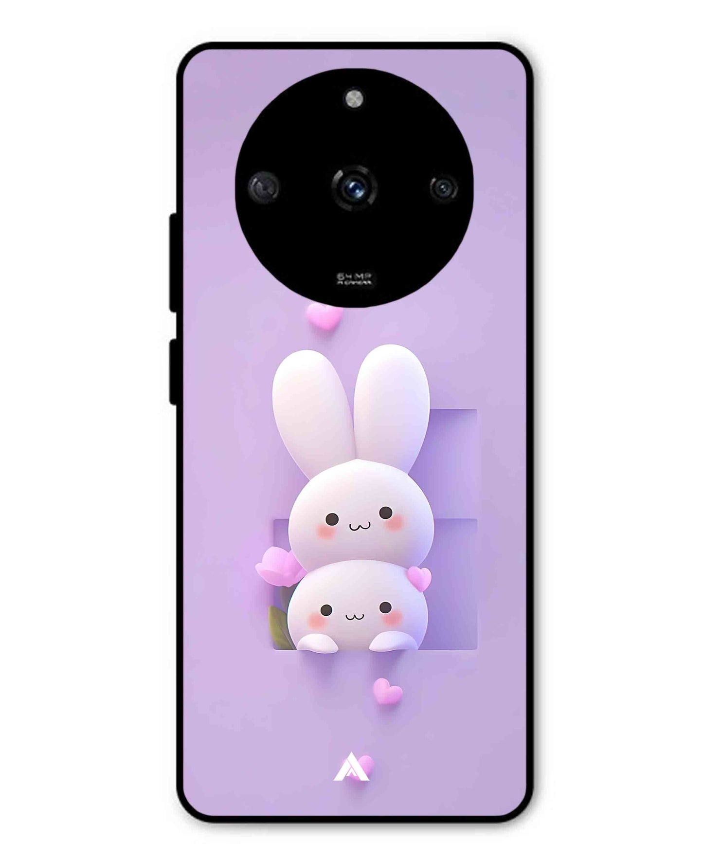 Purple Bunnies Metal Back Cover Phone Case for Realme Narzo 60