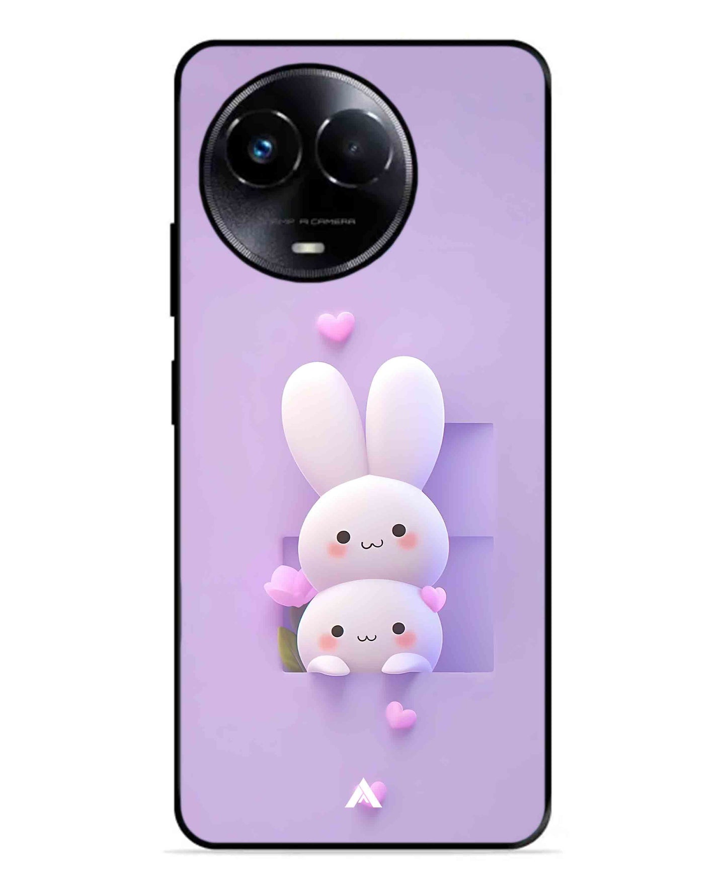 Purple Bunnies Metal Back Cover Phone Case for Realme Narzo 60X