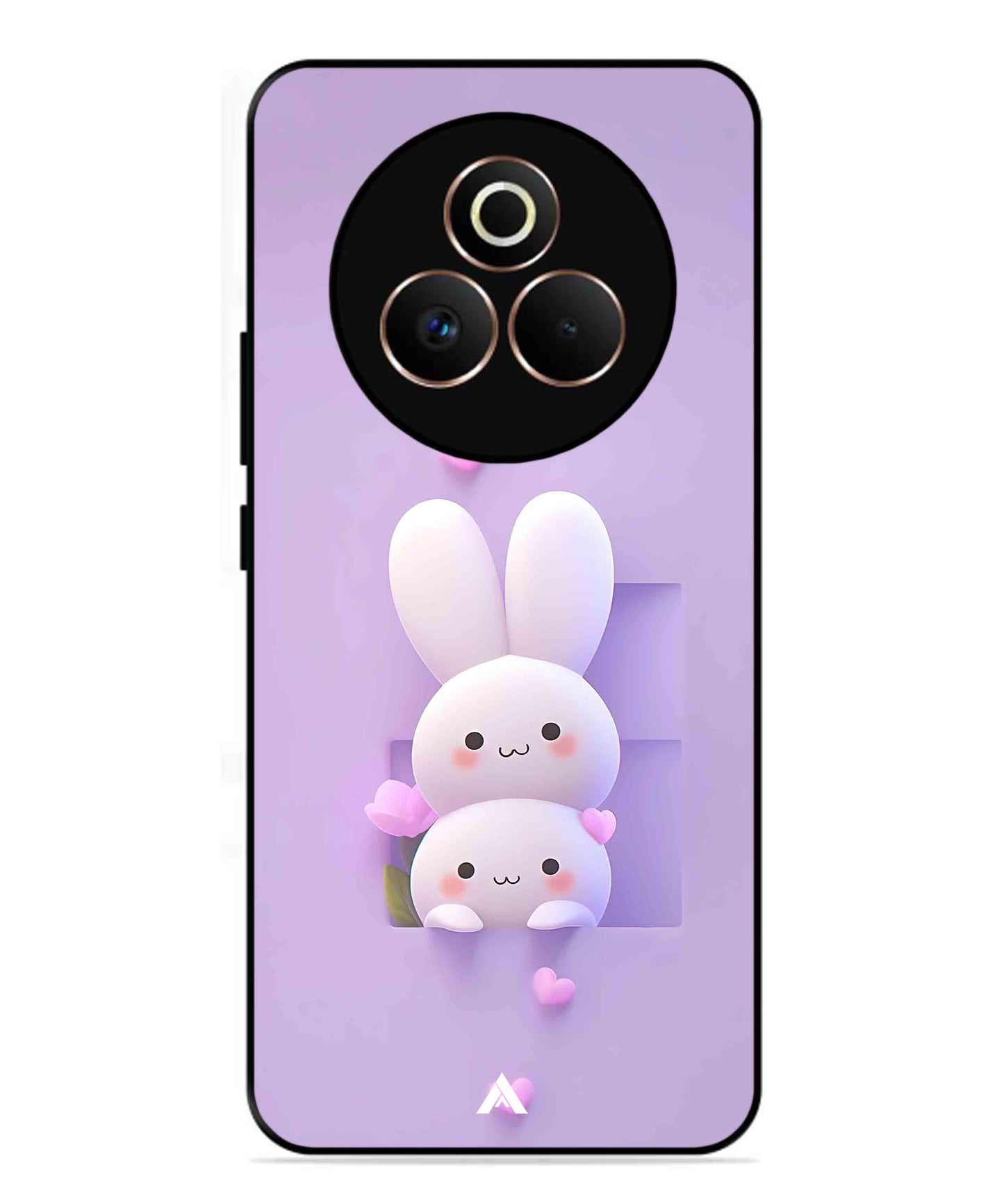 Purple Bunnies Metal Back Cover Phone Case for Realme P3 Pro