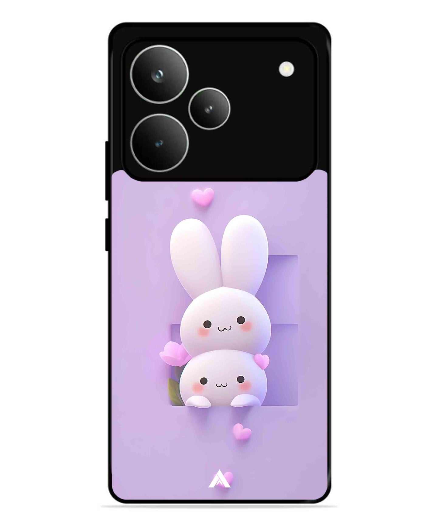 Purple Bunnies Metal Back Cover Phone Case for Realme P4 Pro